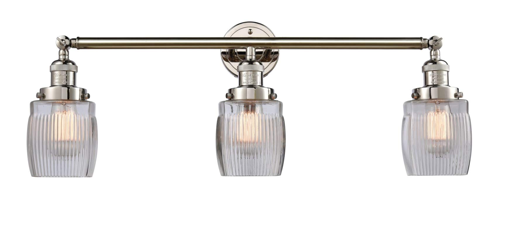 Innovations Lighting Colton 3-Light Bathroom Vanity Light Fixture in Polished Nickel - Perfect for Modern Bathroom Makeovers and Spa-Like Ambiance