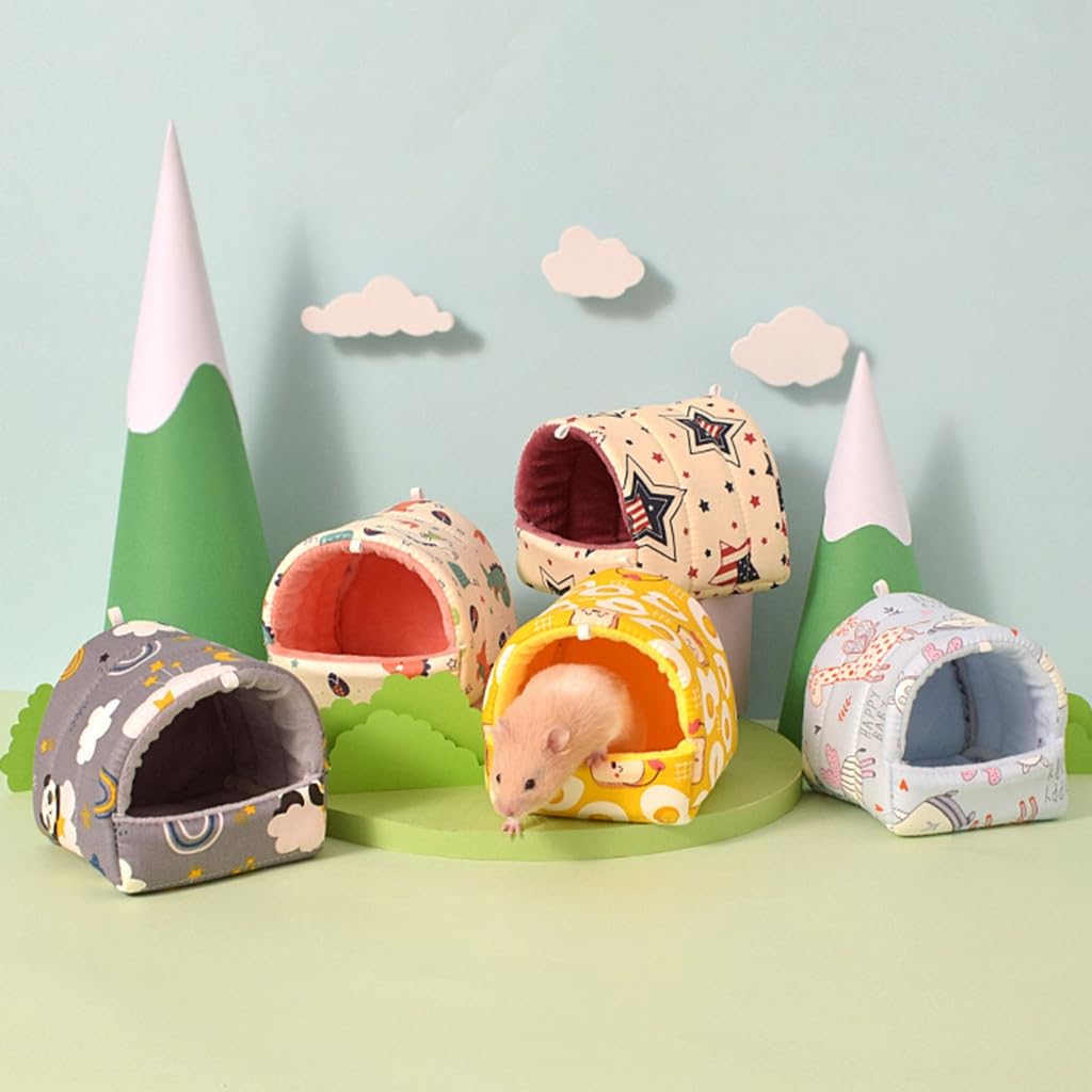 Cozy Hamster Hammock Bed - Soft Hanging Small Animal House for Hamsters, Squirrels & Chinchillas - Cute Printed Habitat Decor for Cage Accessories - Perfect for Playtime & Nap Time