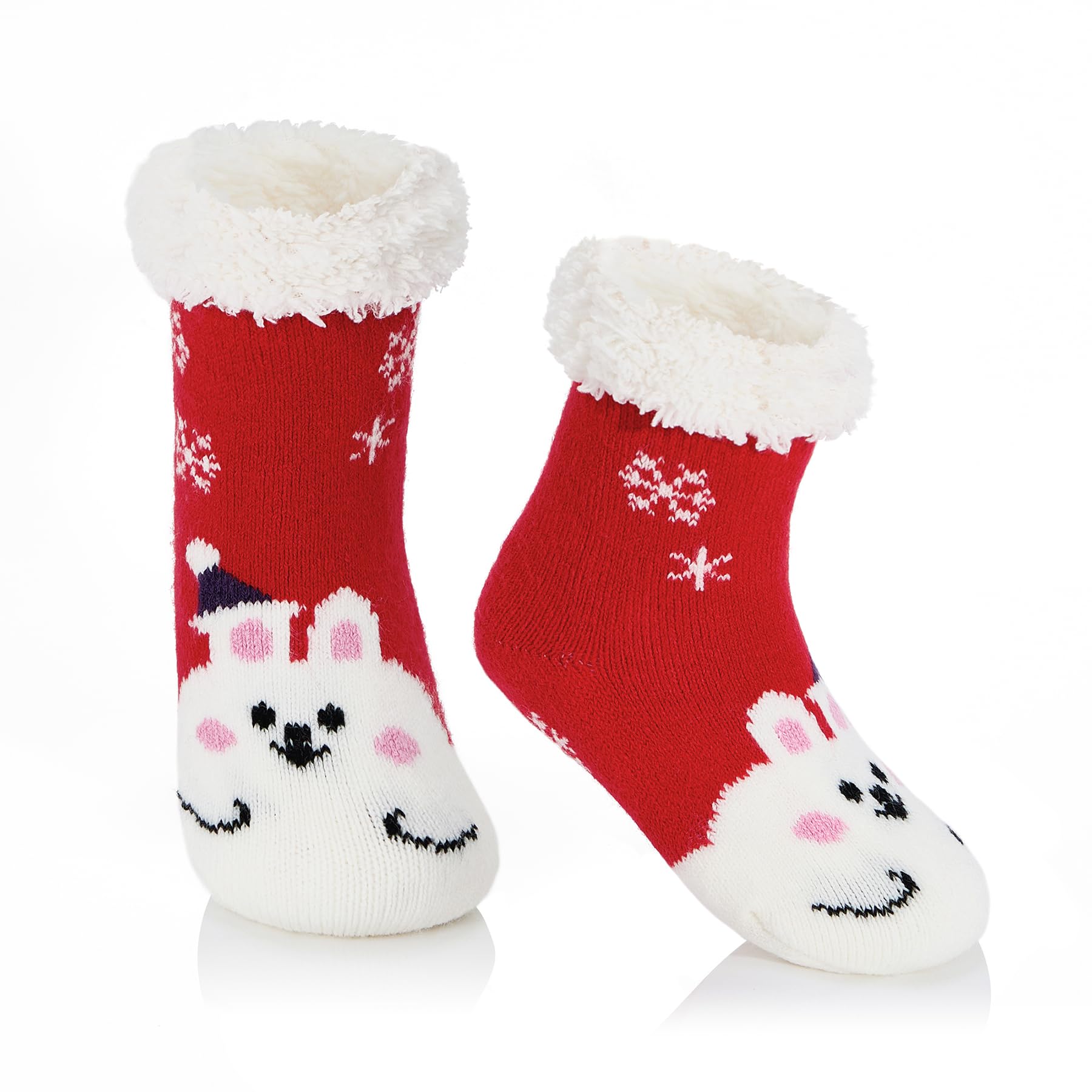 Zando Kids Christmas Fuzzy Socks for Girls & Boys - Thermal Thick Soft Fluffy Cozy Winter Socks for Toddlers - Perfect for Holiday Gifts, Winter Warmth & Indoor Comfort