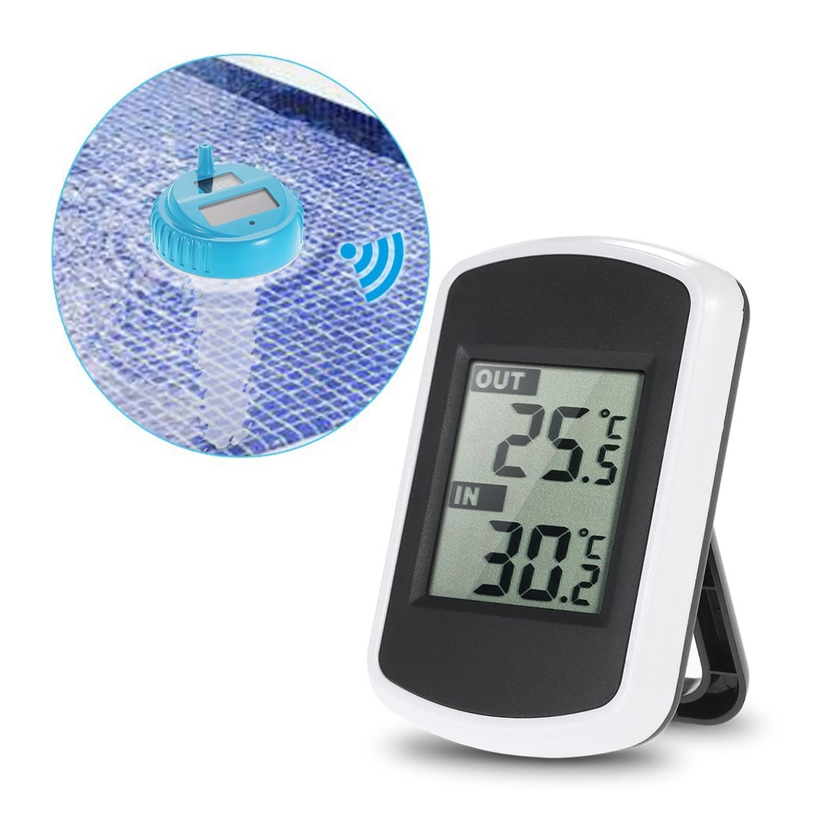 CMYX Solar Powered Floating Pool Thermometer - Wireless Electronic Water Temperature Meter for Swimming Pools, Double Layer Large Display, Easy to Read - Perfect for Summer Swimming, Hot Tubs, and Outdoor Water Activities