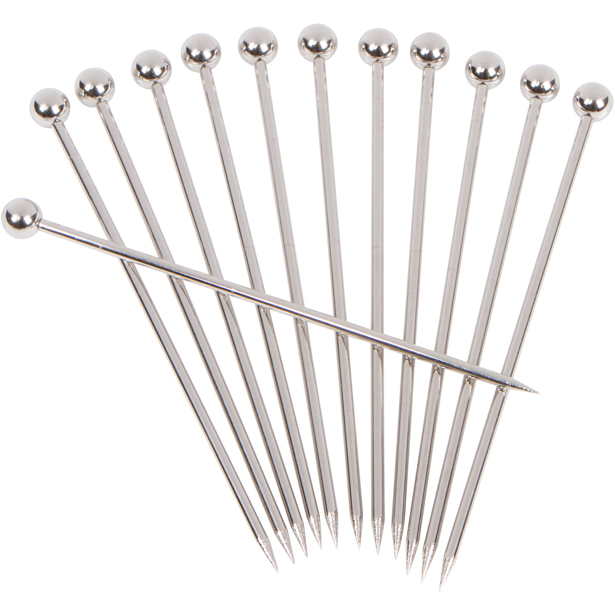 Premium Stainless Steel Cocktail Picks Set - 12-Piece Reusable Drink Stirrers for Martini, Olive, Garnish - Elegant Bar Accessories for Parties, Weddings & Home Mixology