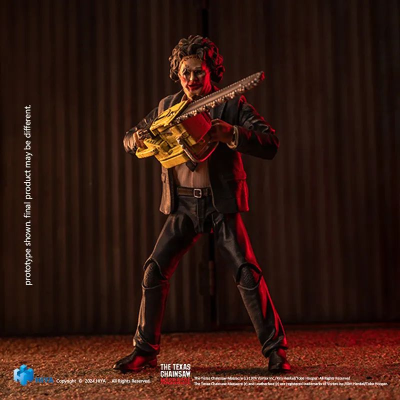 Pre Order 1/18 HIYA 4-Inch Leatherface Action Figure - Texas Chainsaw Massacre 1974 Collector's Edition with Pretty Woman Mask | Horror Movie Collectible, Display for Home Office & Halloween Decor