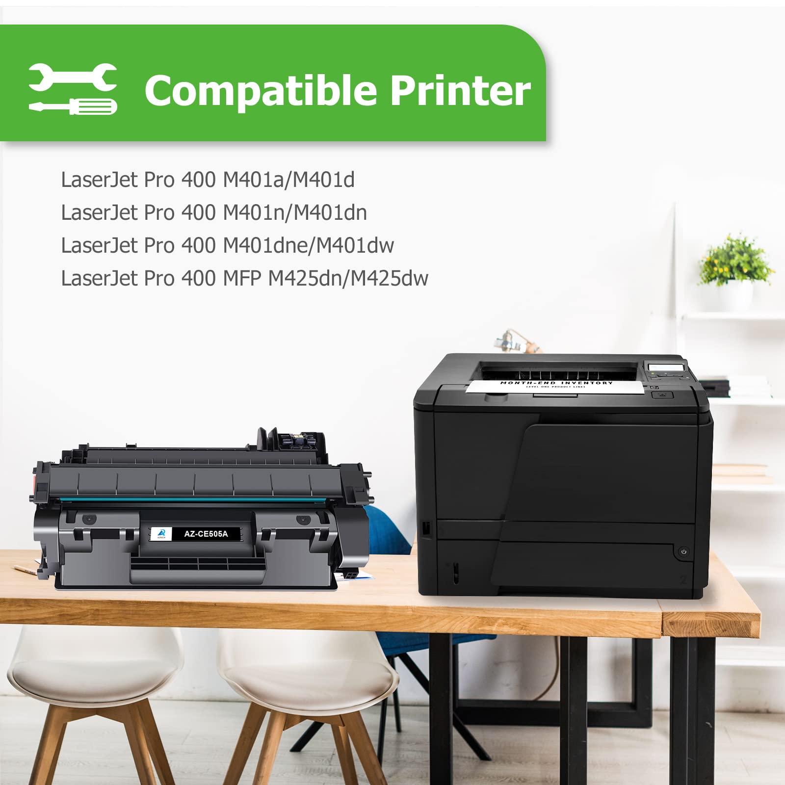 Compatible HP 80A CF280A 80X CF280X Toner Cartridge Replacement (2-Pack, Black) for HP Pro 400 M401A M401D M401N M401DNE MFP M425DN Printer - High Yield Printing for Office & Home Use