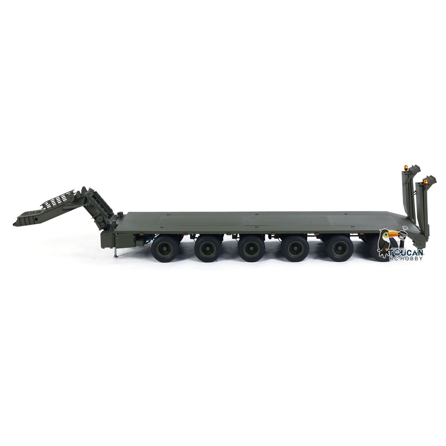 1/14 Scale Metal RC Hydraulic Semi Trailer - 6 Axle Servo Controlled Simulation for Elefant FAUN SLT 56 Tank Transporter | Realistic Model Vehicle for Collectors & Hobbyists | Perfect for Military Displays, RC Shows & Scale Modeling Projects