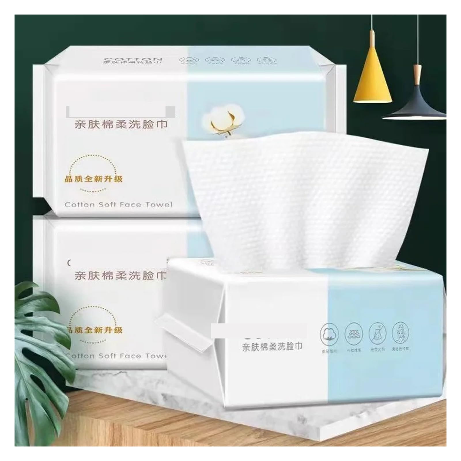 Extra Thick Cotton Tissue Disposable Towels - Soft & Absorbent Makeup Remover Wipes (50 Count) | Gentle Face Cleansing, Baby Care & Beauty Essentials
