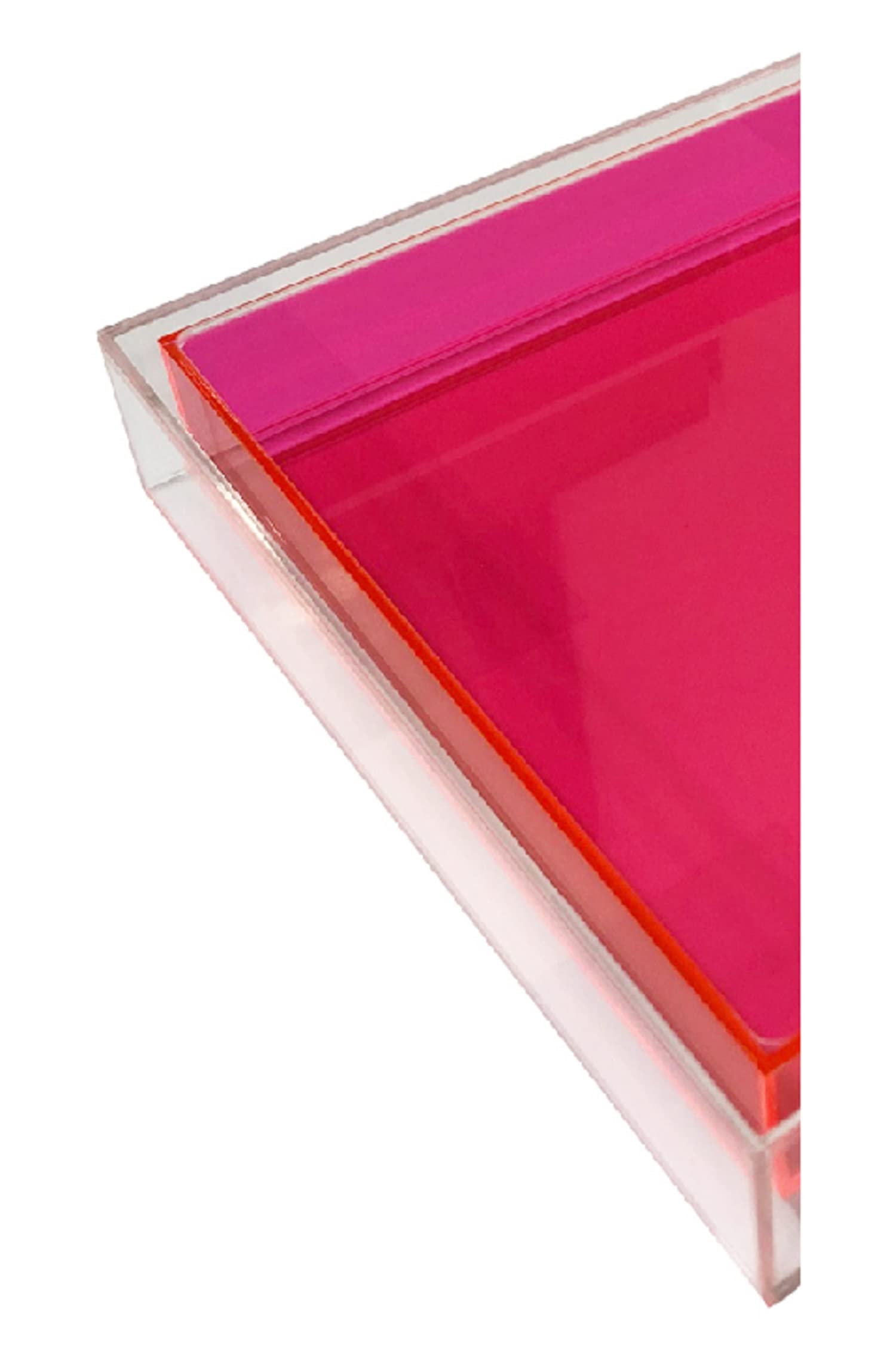 Hot Pink Acrylic Tray - Elegant & Durable Lucite Serving Tray for Home Decor, Bathroom Organizer, Jewelry Display & Party Serving | The Rug Market