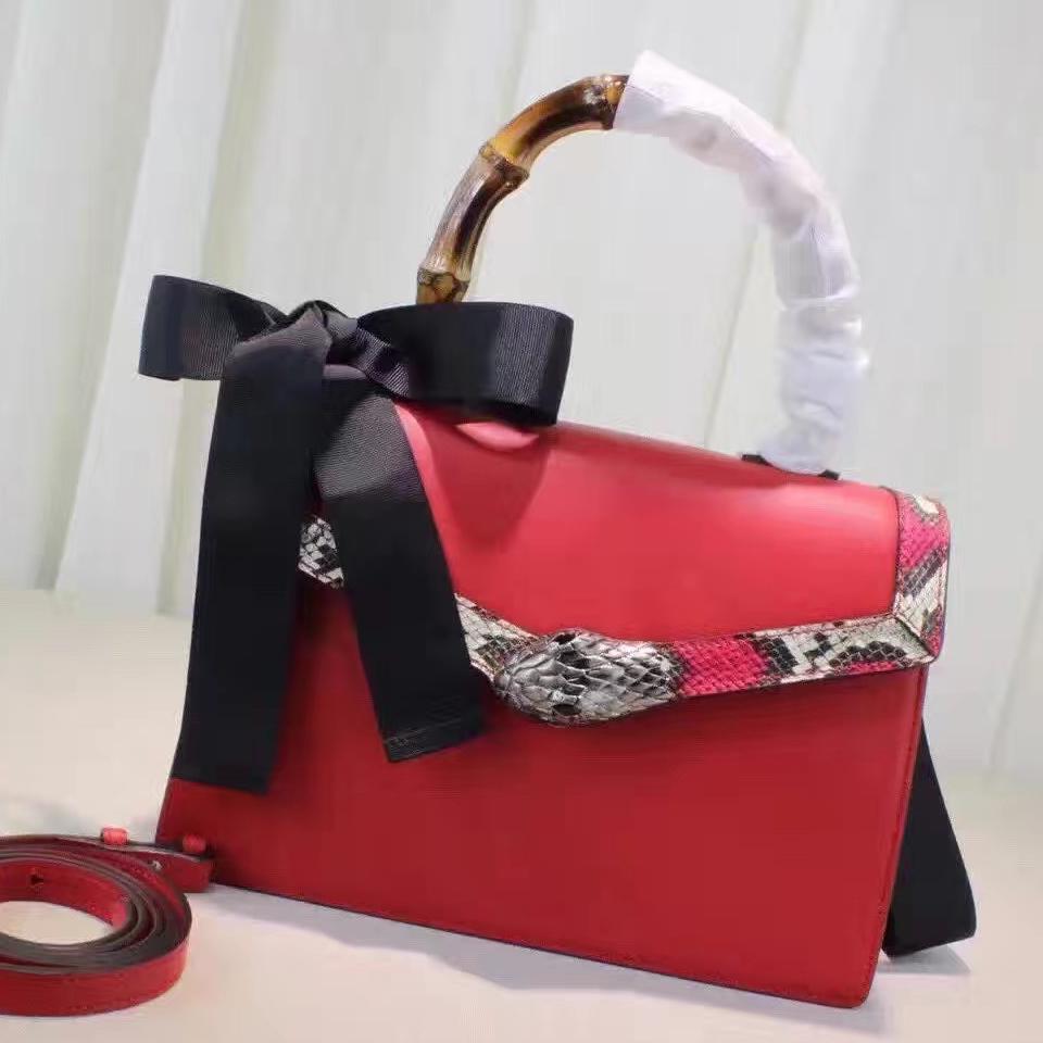 Gucci Lilith Leather Top Handle Bag for Women - Red Luxury Handbag for Work, Party & Evening Out
