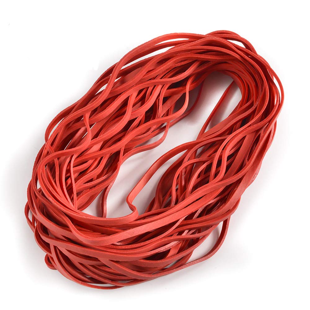 Coopay 120-Piece Large Rubber Bands Bulk - 8 Inch Heavy Duty Elastic Bands for Office, School & Home Use - Secure Trash Cans, File Folders & Organize Documents (Red) - Perfect for Office Supplies, DIY Projects & Household Organization