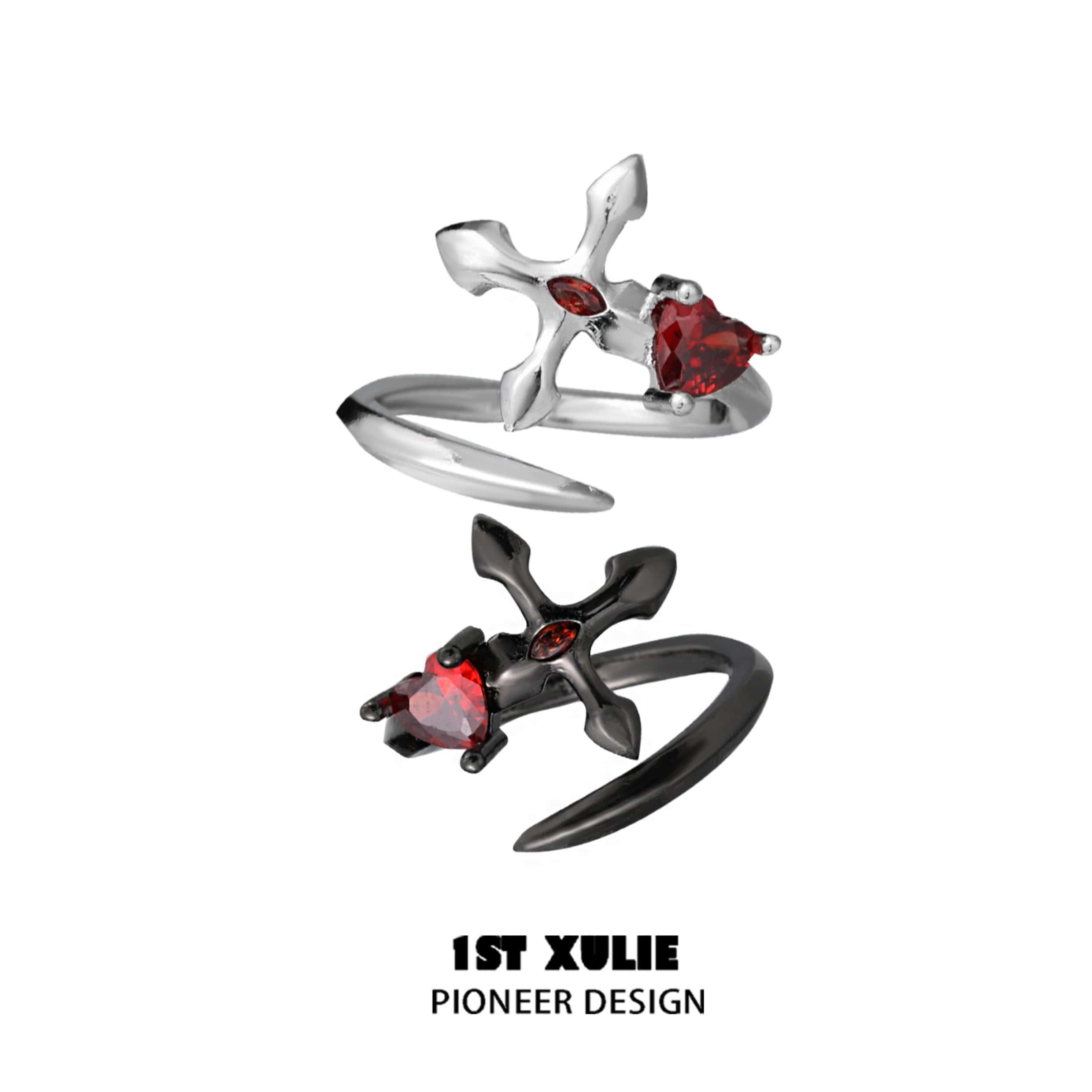 Forbidden Love S925 Sterling Silver Twisted Sword Ring - Gothic Jewelry for Men & Women - Perfect for Cosplay, Weddings, and Dark Fashion Accessories