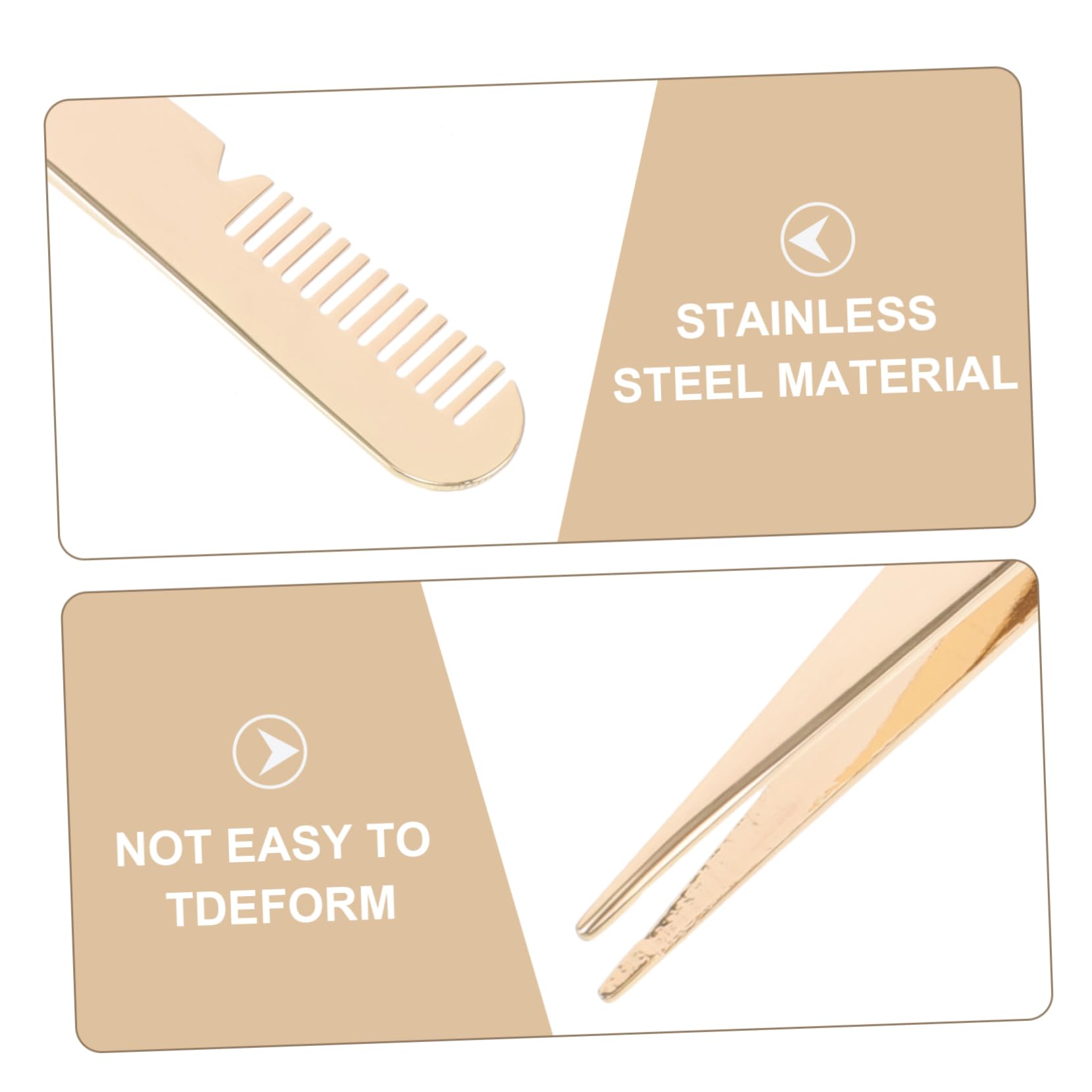 Professional Metal Eyelash Tweezers with Comb - Precision Eyebrow & Lash Clamp Tweezers for Women - Perfect for Salon, Makeup Artists & DIY Beauty at Home
