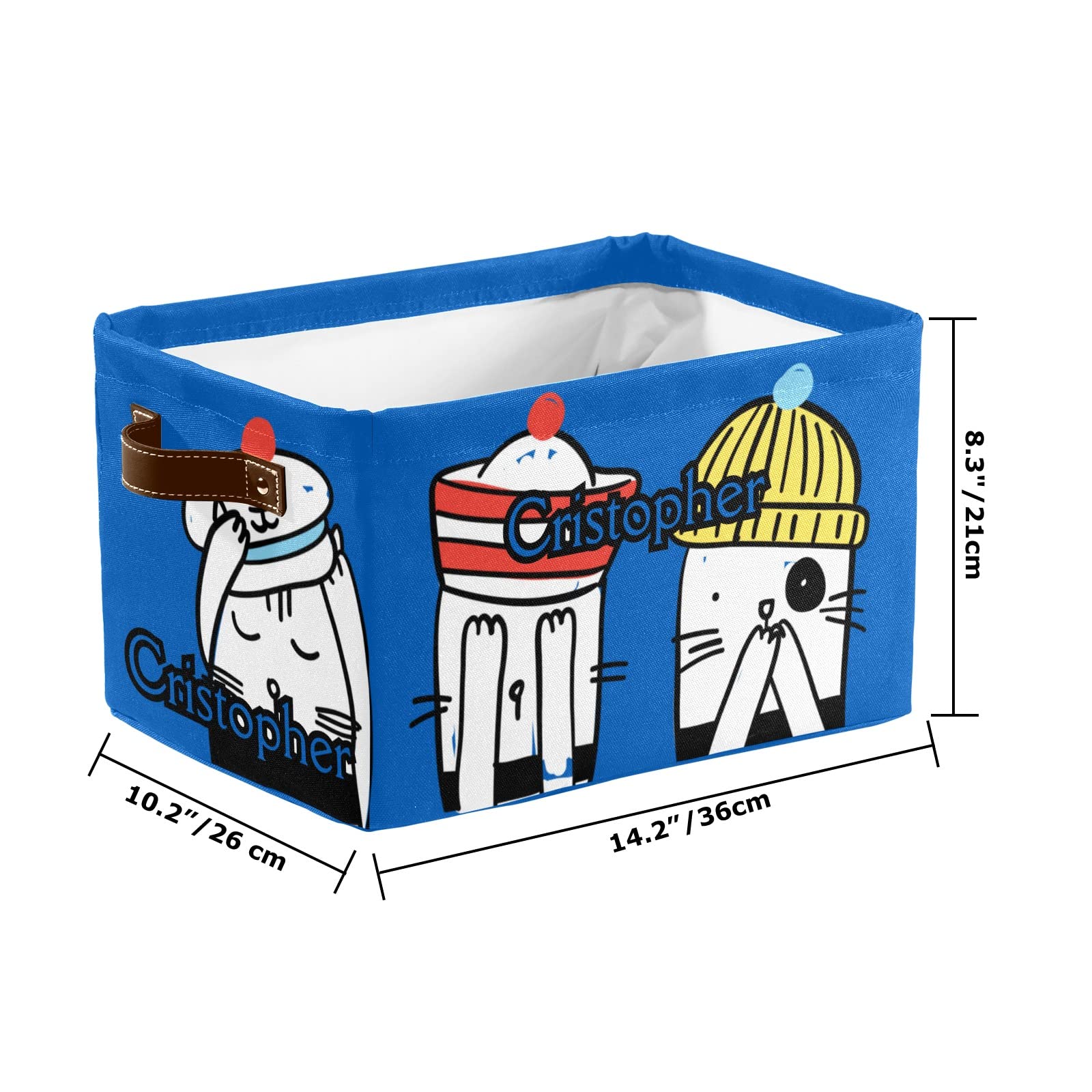 Personalized Cat Collapsible Storage Bins - Custom Decorative Closet Organizer with Handles, Foldable Rectangular Basket (1 Pack) - Perfect for Bedroom, Closet & Kids Toy Organization