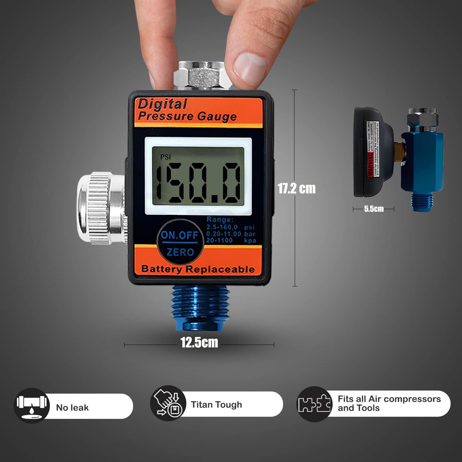 LE LEMATEC Digital Air Pressure Regulator with LED Display - 1/4