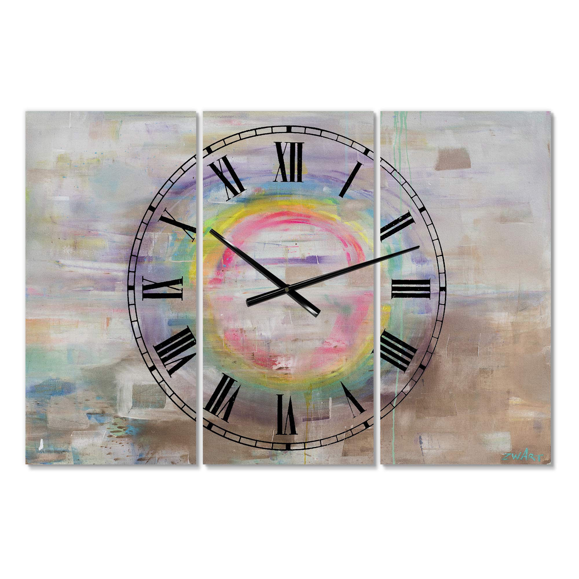 Rainbow Reflect Mood Wall Clock - Large Rustic Cabin & Lodge Style Clock for Living Room, Bedroom, or Cottage Decor - Perfect for Cozy Home, Office, and Cabin Interiors