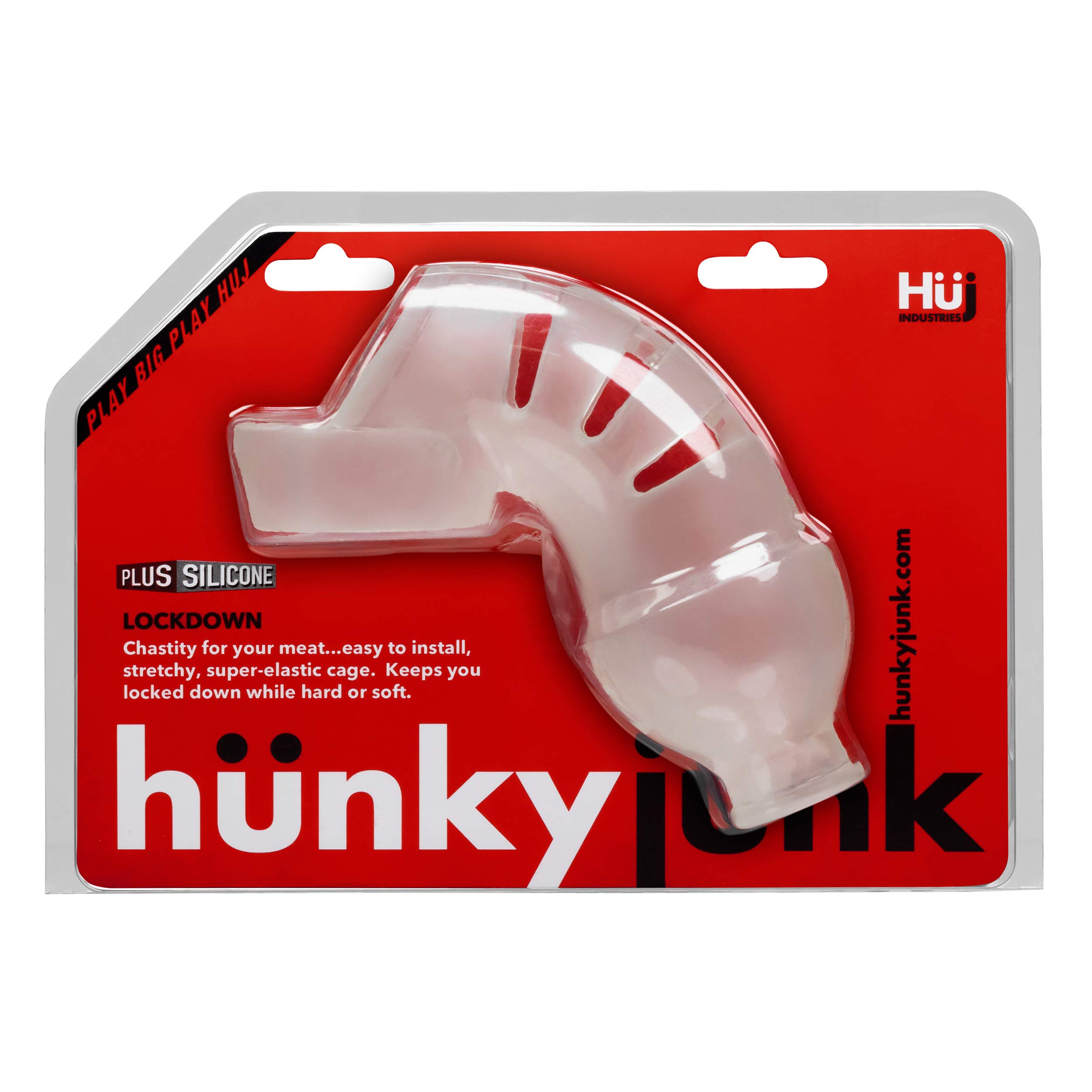 Hunkyjunk Lockdown Chastity Cage - Ice Series 70514 | Secure & Comfortable Male Chastity Device for BDSM, Couples Play & Long-Term Wear