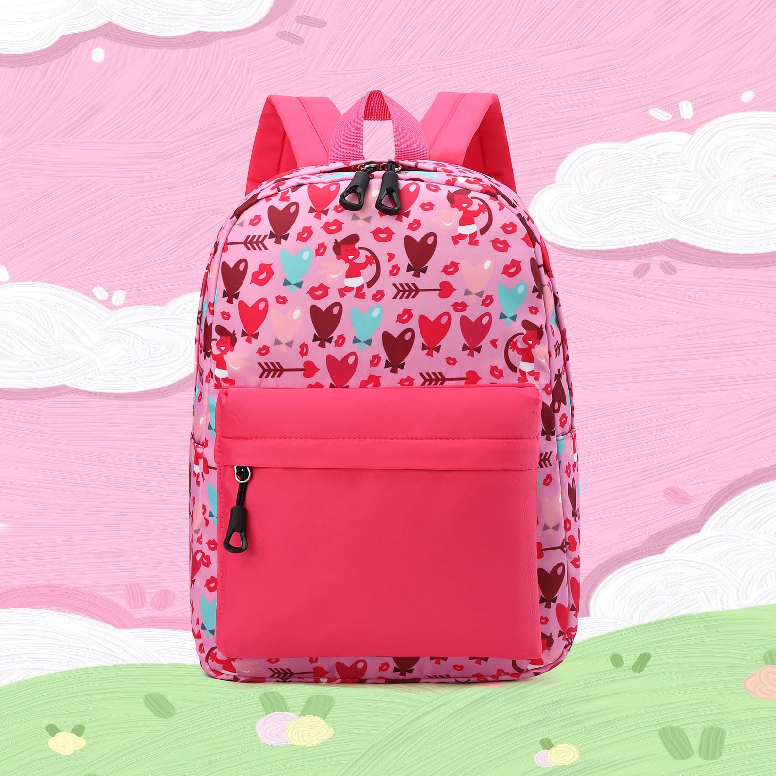 Toddler Backpack for Boys & Girls - Cute Preschool Backpack with Adjustable Chest Strap (Heart Arrow Design) - Perfect for Daycare, Travel & Kindergarten Essentials