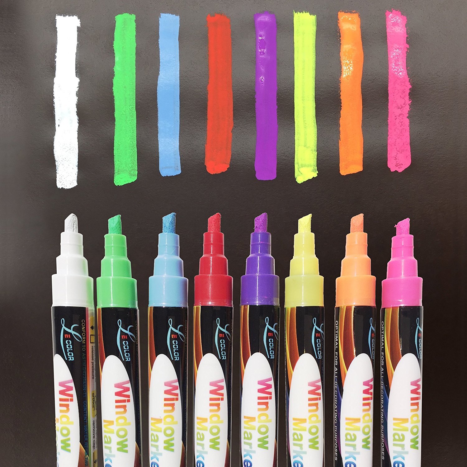 Premium Liquid Chalk Markers - 8 Pack with Reversible Tips - Non-Toxic & Child Safe - Perfect for Chalkboards, Whiteboards, Glass, Windows, Bistro Menus & Labels - Ideal for Teachers, Restaurants, Retail Signs & DIY Home Decor