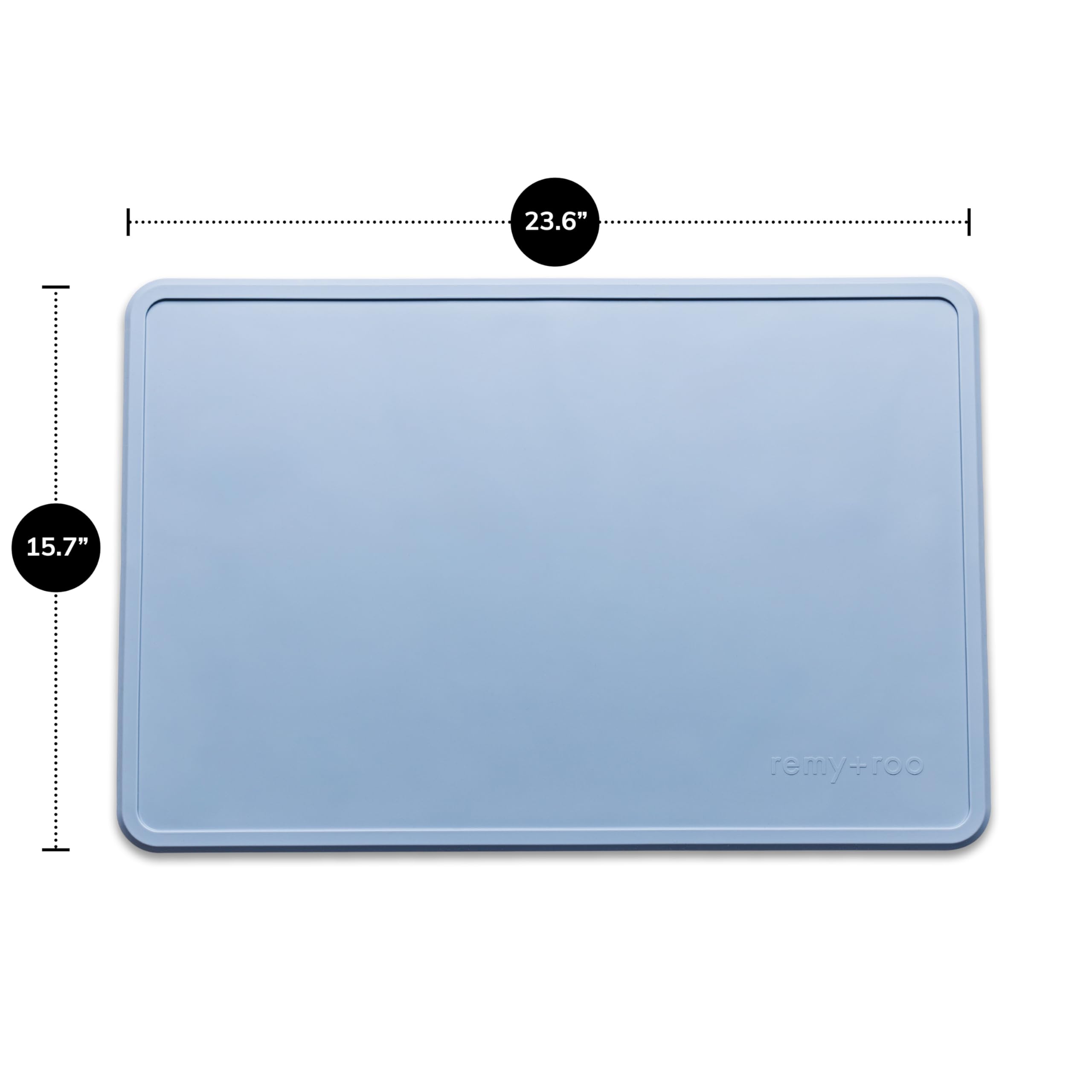 Premium Non-Slip Silicone Pet Bowl Mat for Dogs & Cats - Dusty Blue | Waterproof, Dishwasher Safe | Perfect for Food & Water Bowls, Mess-Free Feeding at Home or Travel