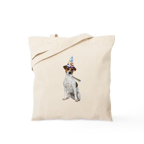 Jack Russell Terrier Party Tote Bag - Natural Canvas Reusable Shopping Bag for Groceries, Beach & Picnic | Eco-Friendly Gift for Dog Lovers