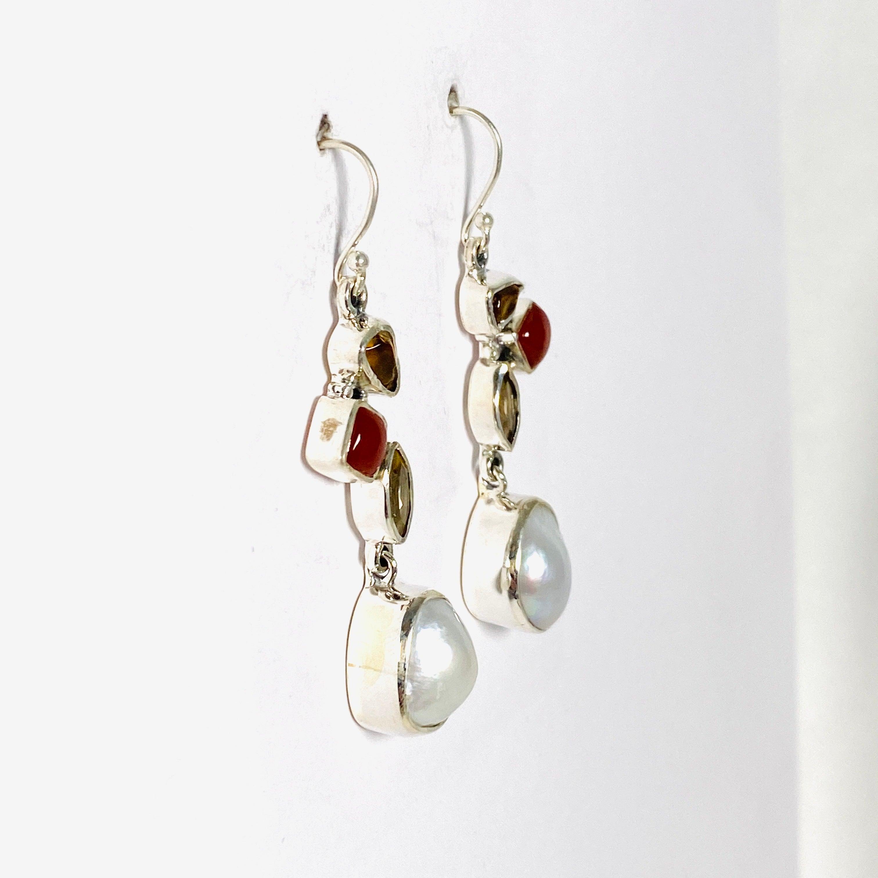 Elegant Pearl Multi-Drop Earrings E2529 - Dainty Fashion Jewelry for Women, Perfect for Weddings, Parties & Special Occasions