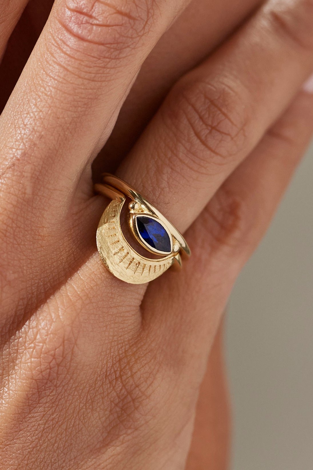 Dusk Brushed Gold Halo Ring - Elegant Vintage Style Jewelry for Women - Perfect for Weddings, Anniversaries, and Special Occasions