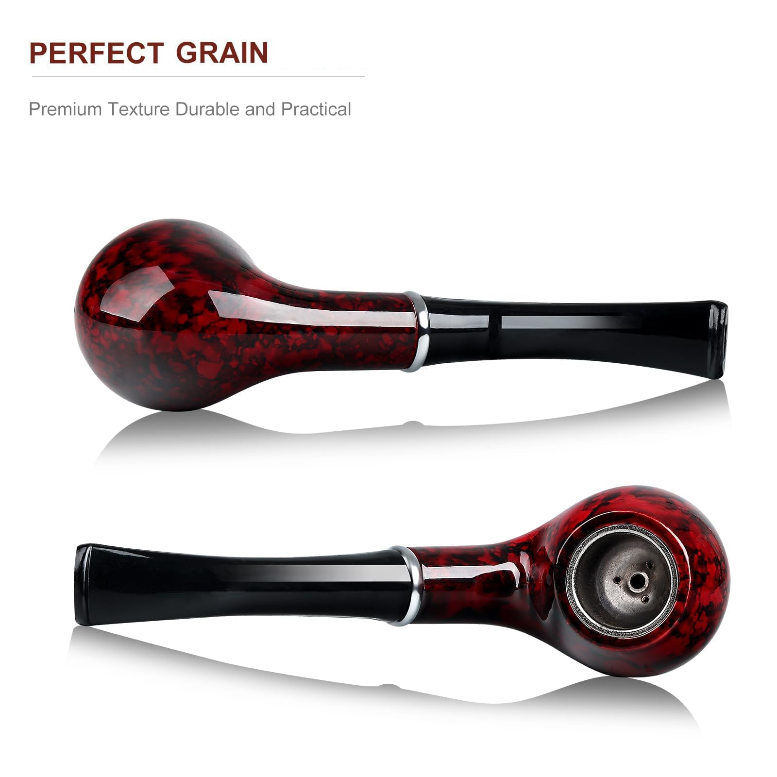 Joyoldelf Classic Bent Tobacco Pipe with Foldable Stand - Premium Smoking Pipe Kit with Gift Box & Accessories for Relaxation & Social Gatherings