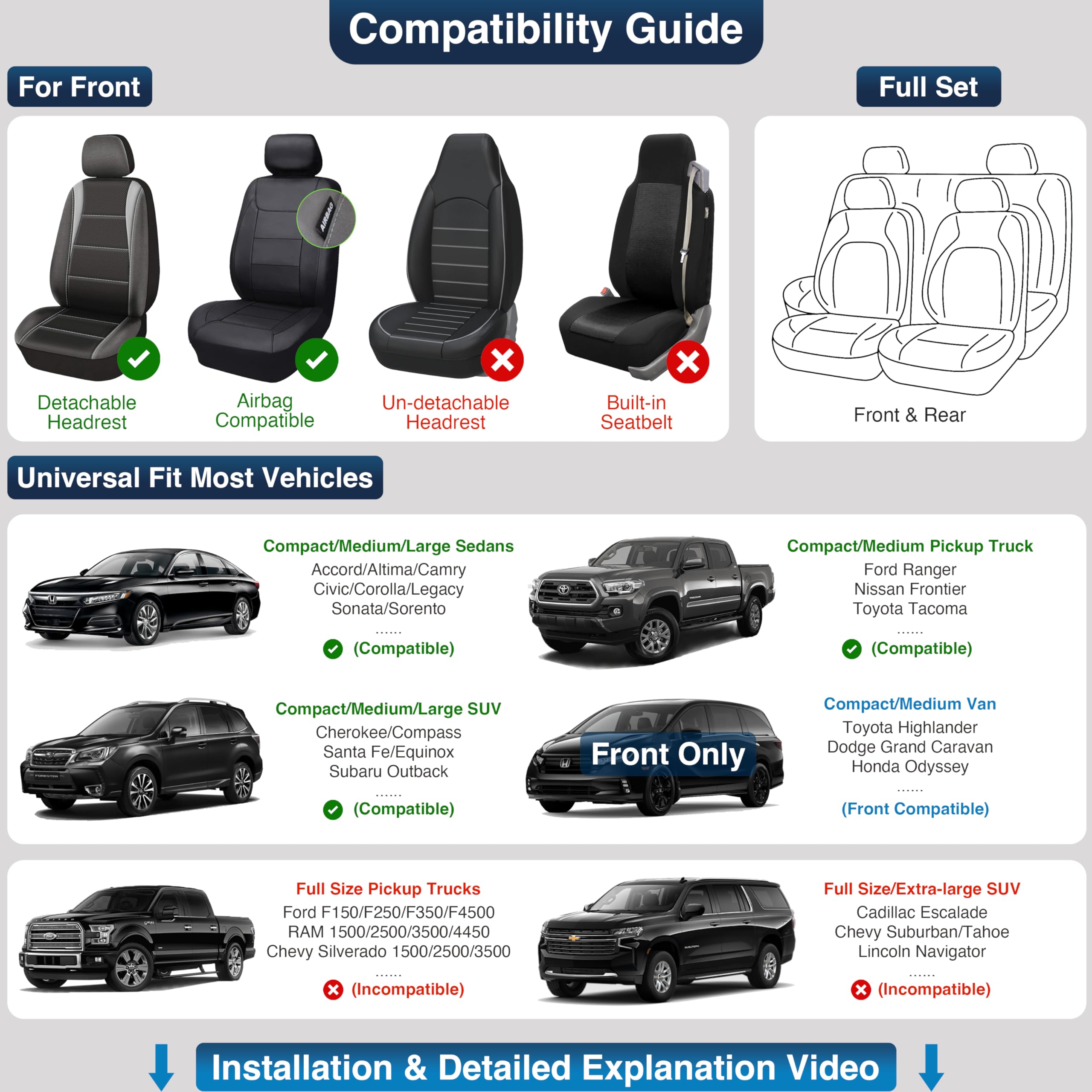 Premium Waterproof Faux Leather Car Seat Covers - Universal Fit for SUV, Truck & Sedan - Front Pair (Burgundy) | Durable Auto Interior Protector for Comfort & Style | Perfect for Daily Commute, Road Trips & Family Travel