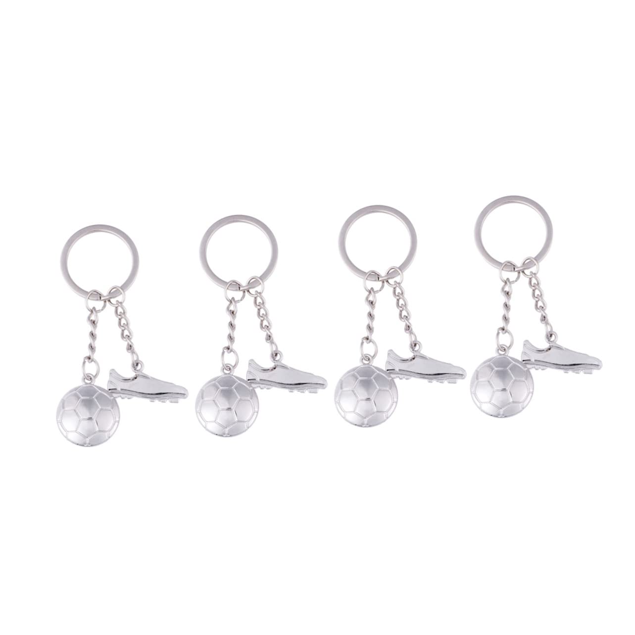 BESPORTBLE 4pcs Metal Football Keychains Set - Perfect Sports Decor for Fans, Gifts, and Team Spirit Accessories