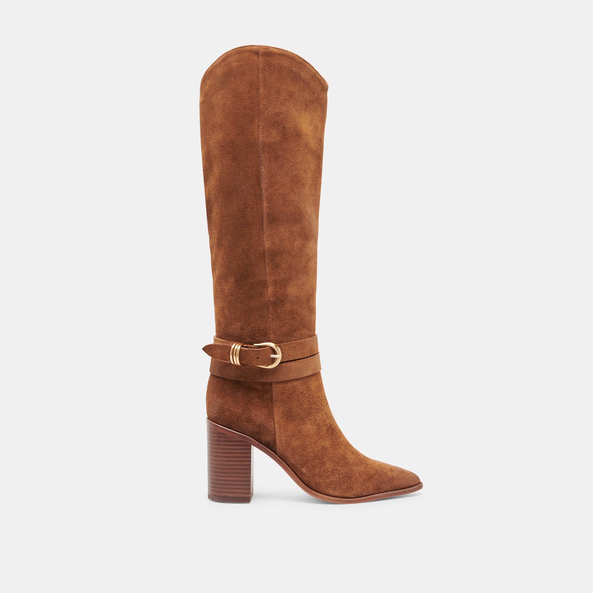 TYRONE Wide Calf Boots for Women - Brown Suede Ankle Boots, Comfortable & Stylish for Fall and Winter Fashion