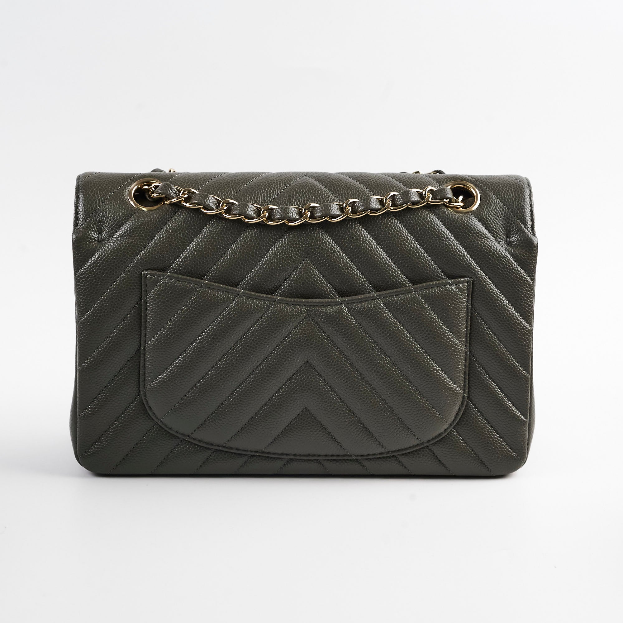 Chanel 20B Caviar Chevron Small Classic Flap Bag Grey - Timeless Luxury Handbag for Women | Perfect for Evening Events, Date Nights & Special Occasions