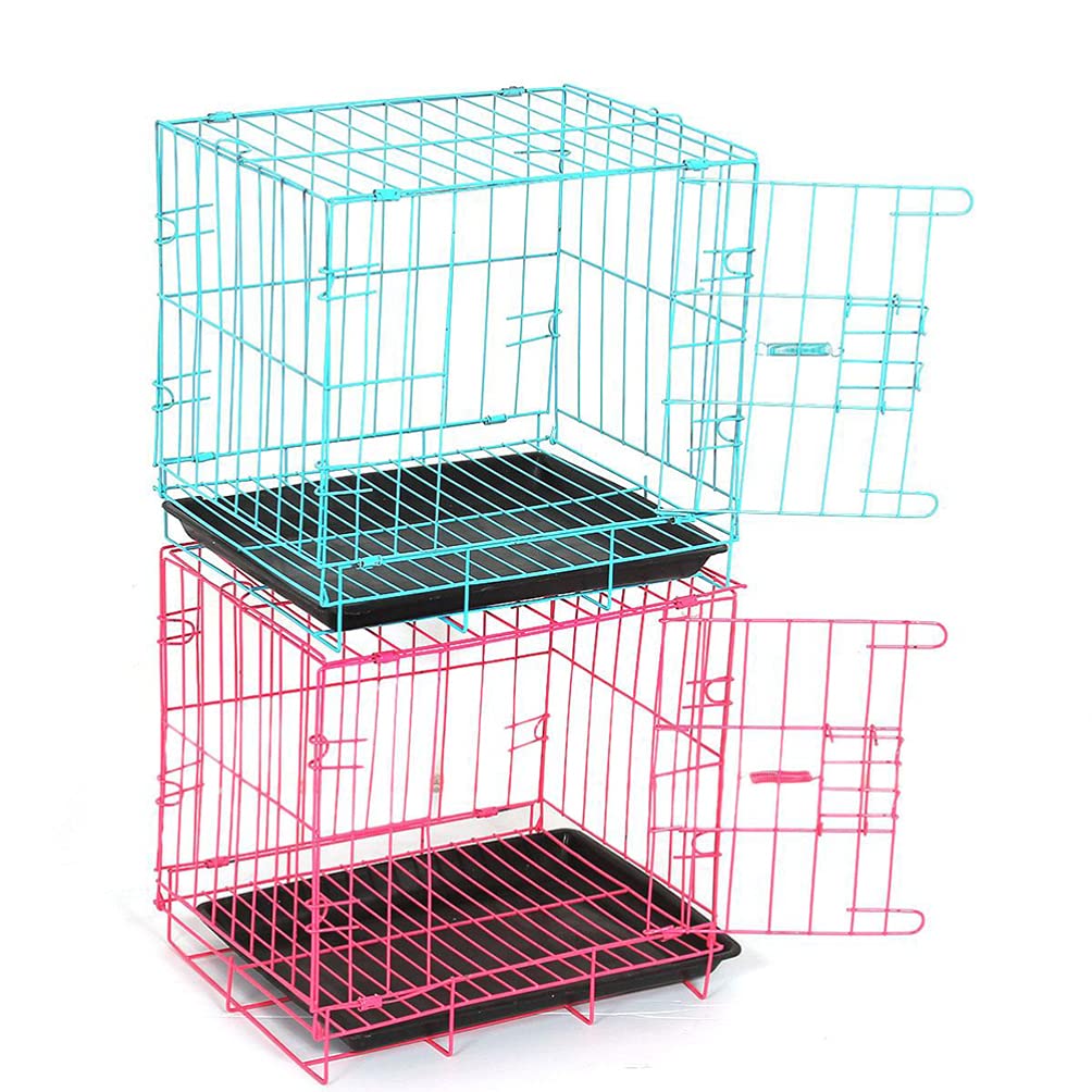 Small Dog Crate - Foldable Travel Pet Crate with Removable Toilet Tray | Portable Puppy Kennel for Small Dogs & Rabbits | Perfect for Home, Car Travel & Outdoor Use