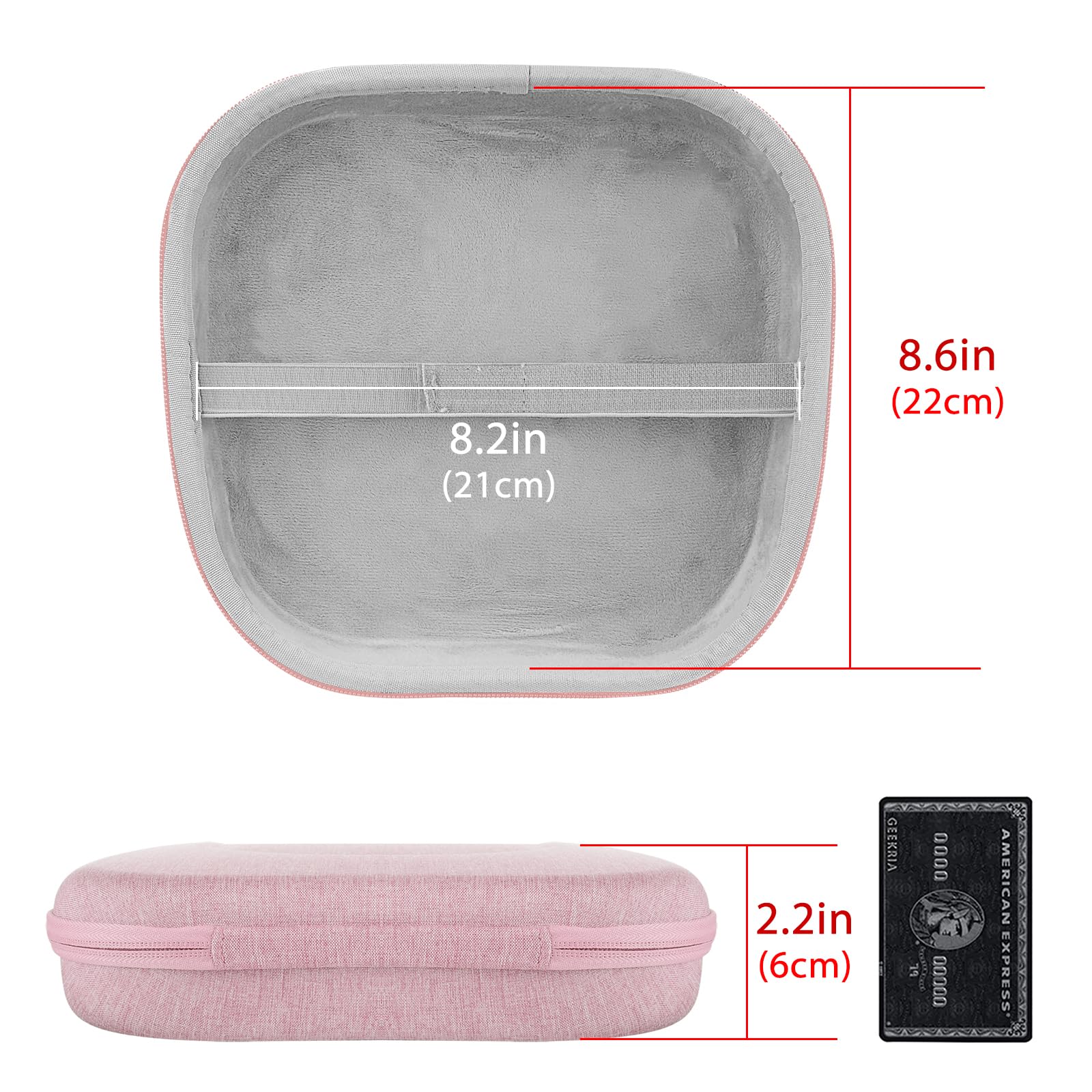 Geekria NOVA Hard Shell Travel Case for Apple AirPods Max - Protective Headphone Carrying Bag with Storage for Smart Case & Accessories | Pink | Perfect for Travel, Commuting & Home Storage