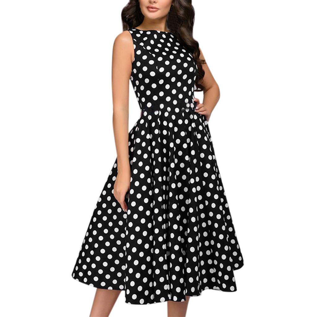 Elegant Floral Dot Women's Sleeveless A-Line Cocktail Dress for Party, Wedding & Special Occasions | Flared Tunic Pencil Dress for Women