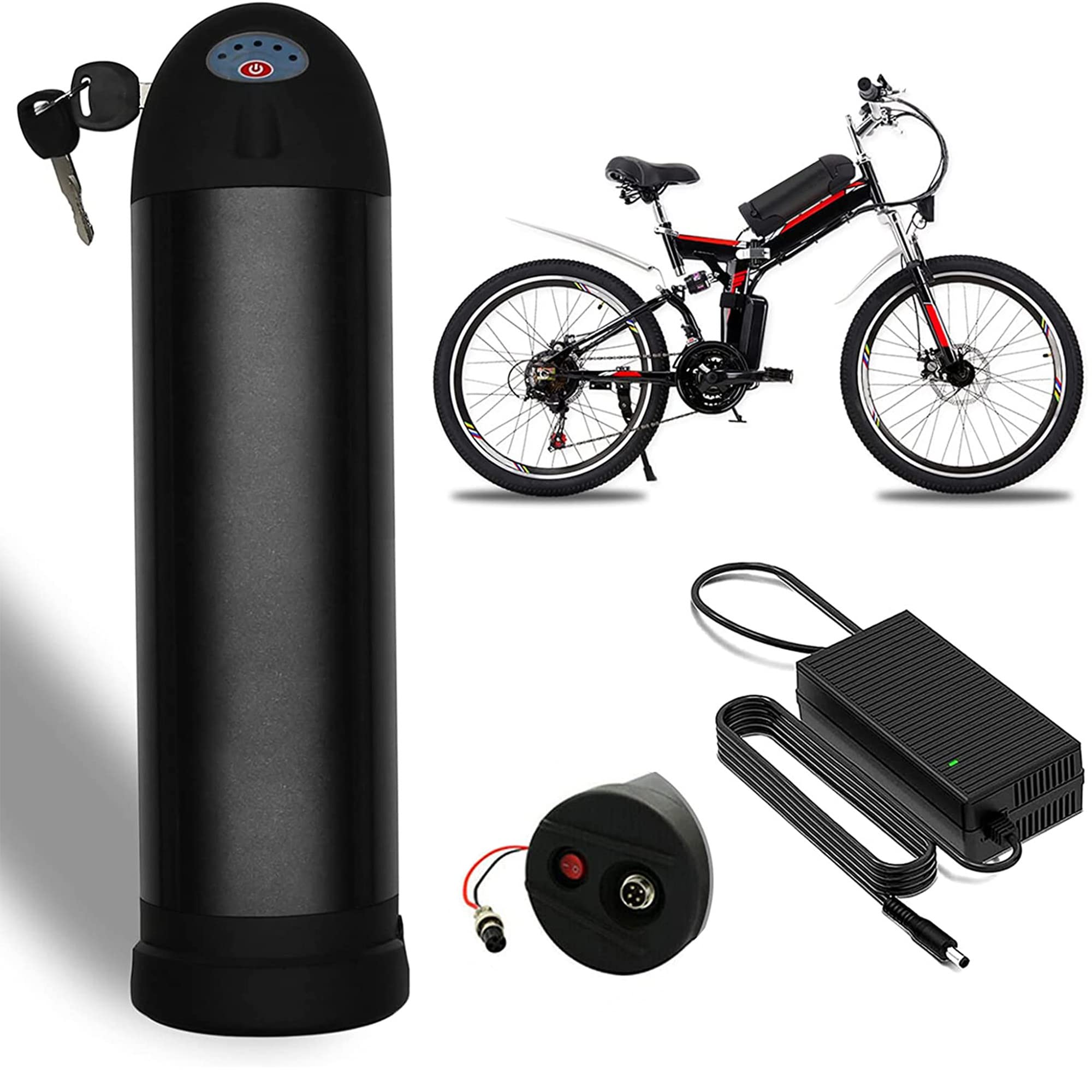 36V 8AH & 48V 10AH Ebike Lithium Battery Kit - Compatible with 100W-350W Electric Bicycles & Mountain Bikes - Includes 20A BMS Board, Safe Lock & Charger - Perfect for Commuting, Off-Road Adventures & Long-Distance Cycling