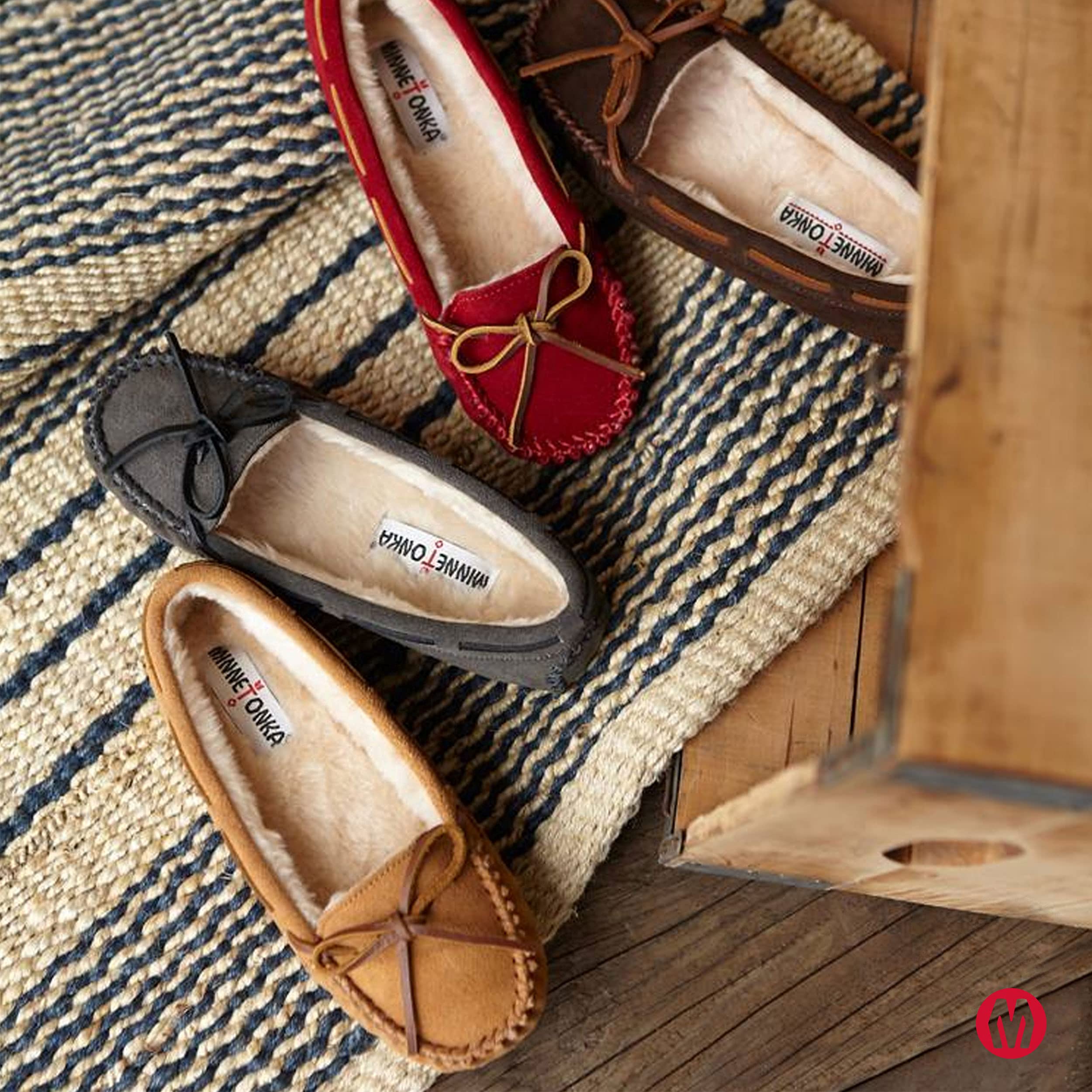 Minnetonka Women's Cally-Wide Moccasin Shoes - Soft Leather Slip-On Comfort for Casual Wear & Outdoor Adventures