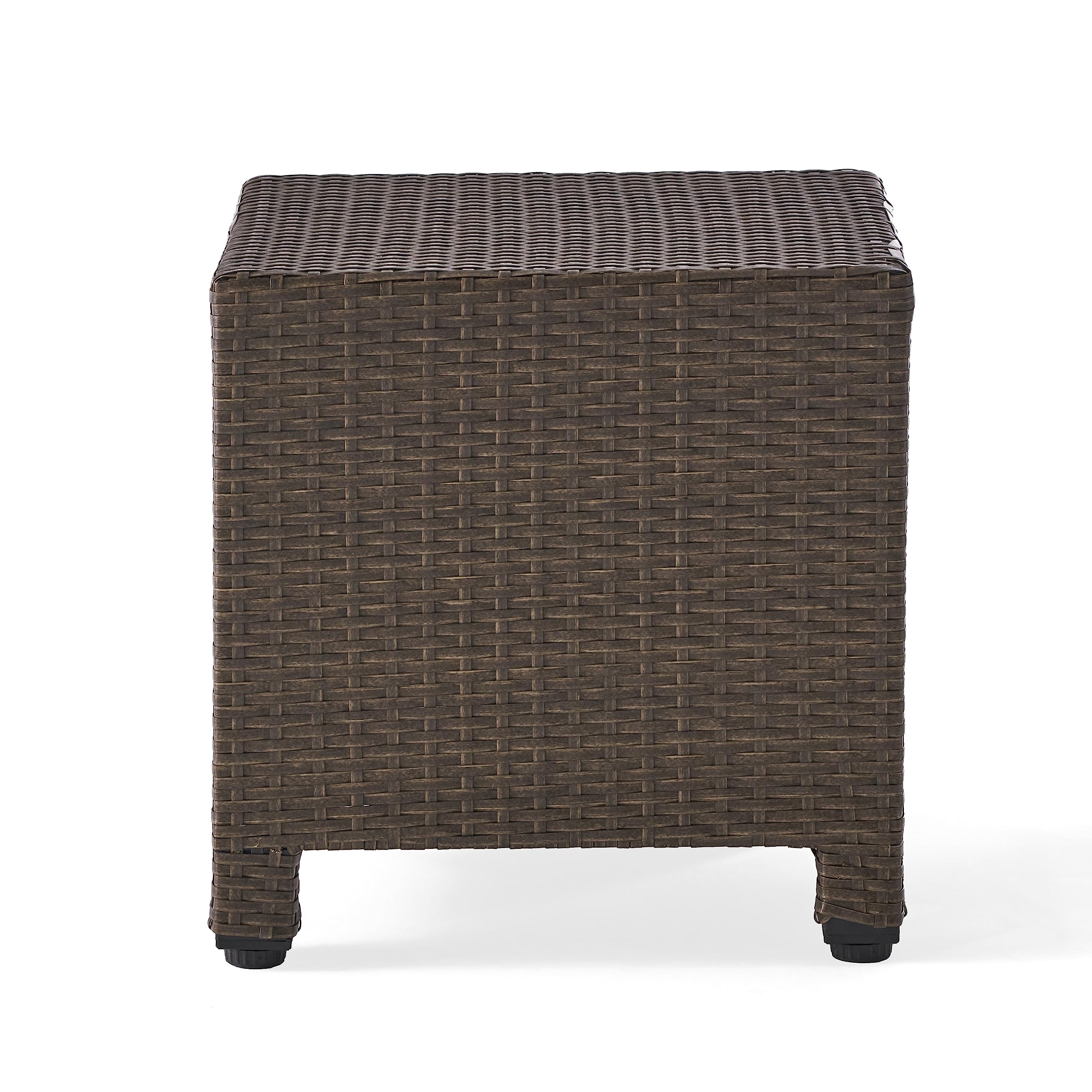 Christopher Knight Home Puerta Outdoor Wicker Side Table - Light Brown Rattan End Table for Patio, Porch, Garden & Poolside Decor
