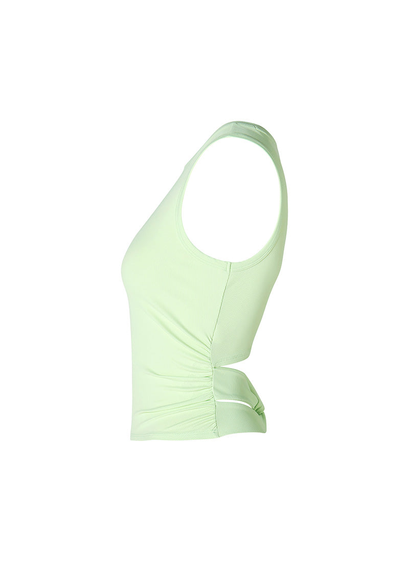 Ribbed Back Twist Sleeveless Top - Women's Fashion Stretch Knit Camisole for Casual Wear, Layering & Summer Outfits