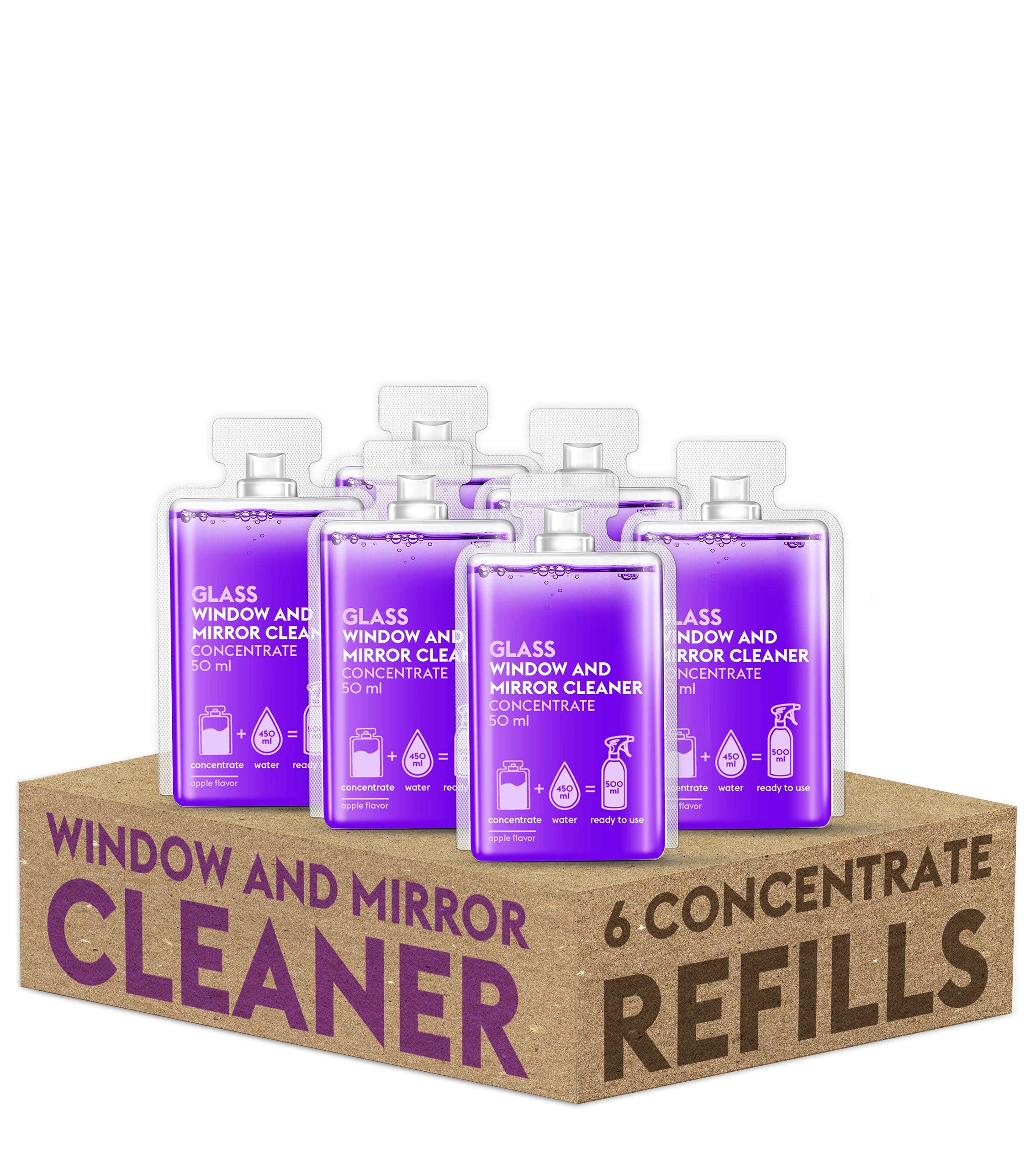 DUTYBOX Glass Cleaner Spray - 6 Capsule Packs for Windows, Mirrors & Multi-Surfaces | Streak-Free Cleaning Solution for Kitchen, Bathroom & Office | Eco-Friendly & Non-Toxic Formula for Sparkling Results