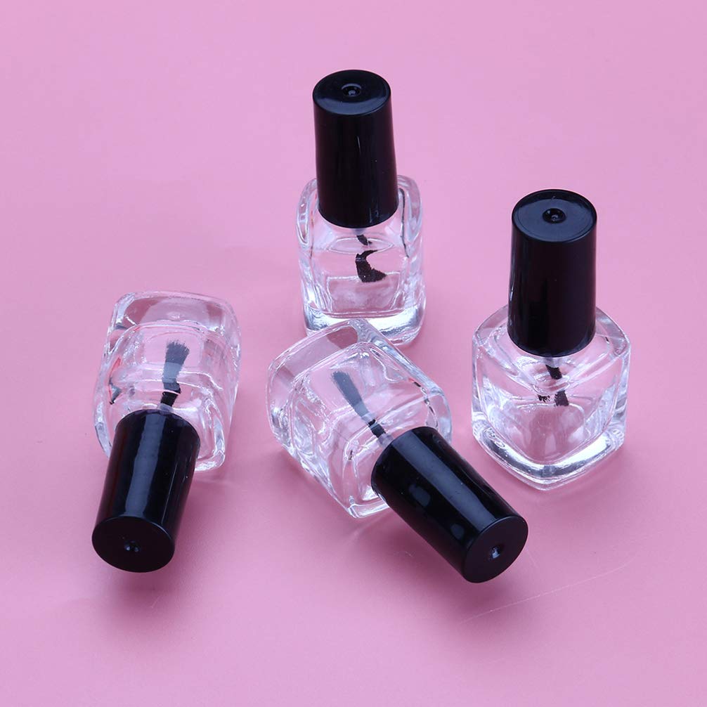 15-Piece Mini Glass Nail Polish Bottles Set - Empty Black & Transparent Nail Polish Containers for DIY Nail Art, Salon, and Home Manicure Use