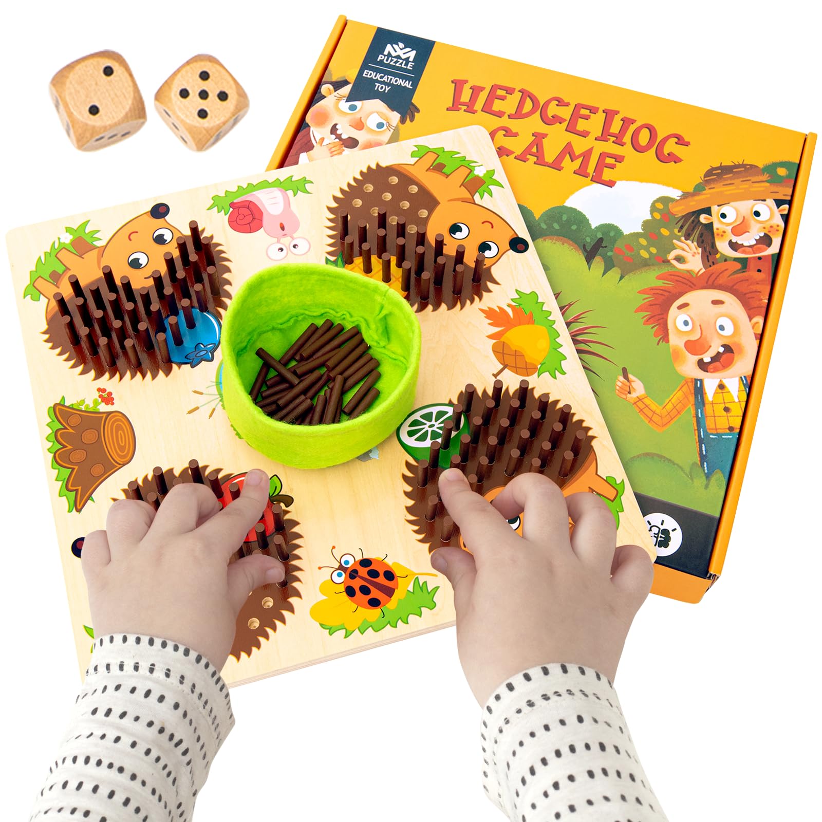 Montessori Hedgehog Counting & Matching Game - Fine Motor Skill Sorting Toys for Toddlers 3+ | Early Education Math Board Game | Birthday Gift for Kids | Perfect for Preschool Learning & Homeschool Activities