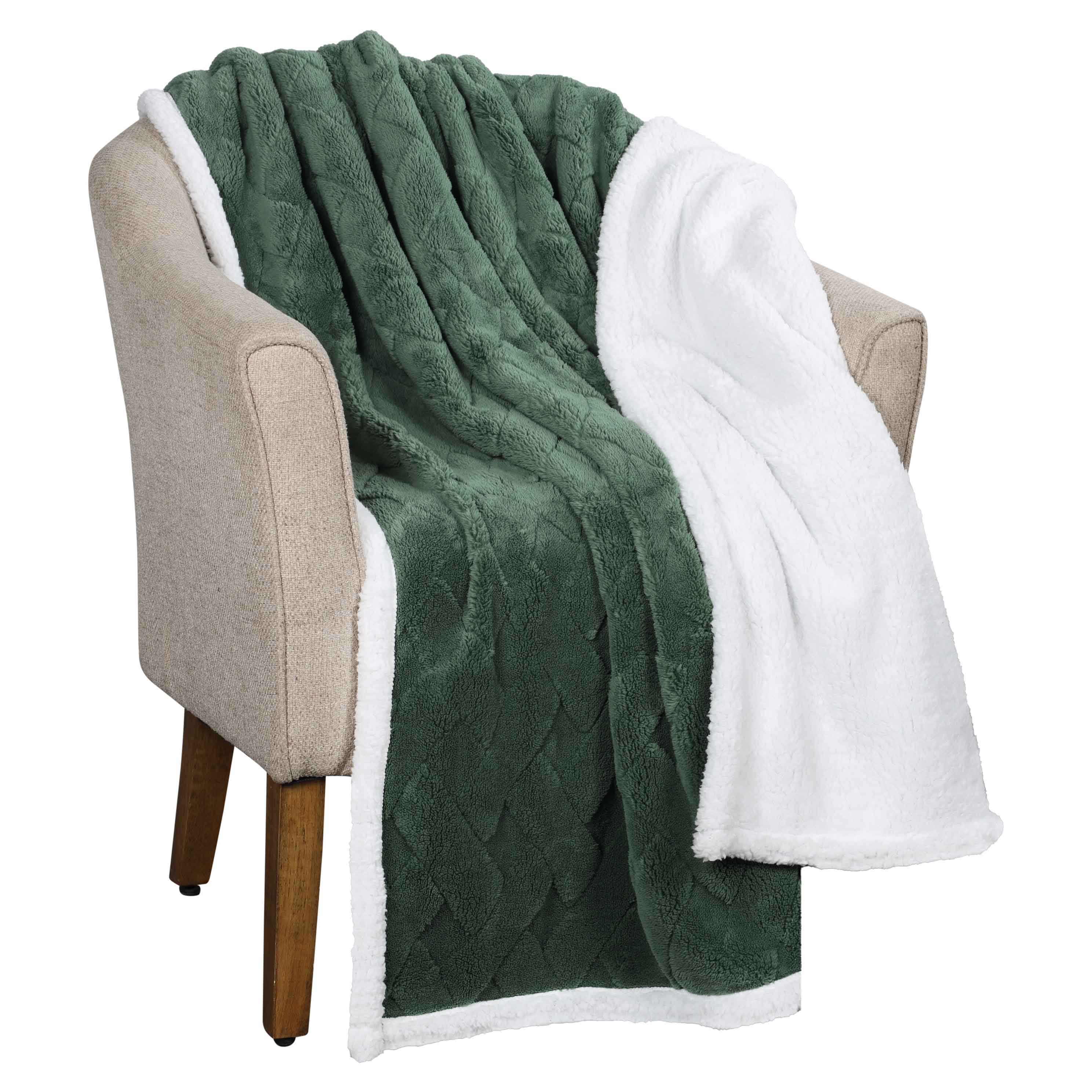 Nuuk Reversible Jacquard Lattice Plush Sherpa Fleece Blanket - Soft Cozy Throw for Couch, Bed & Travel - Perfect for Winter Nights, Camping & Home Decor