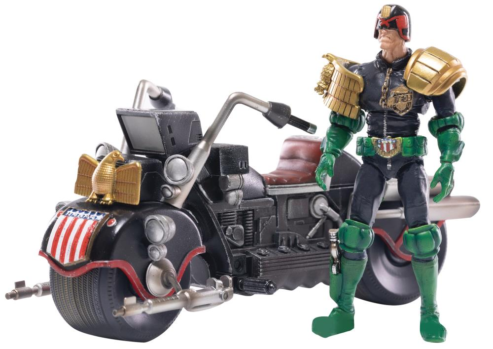 1/18 Scale HIYA 4-Inch Action Figure - Exquisite Judge Dredd & Lawmaster Mark II Collectible Toy for Display & Play | Perfect for Comic Fans, Collectors and Diorama Scenes