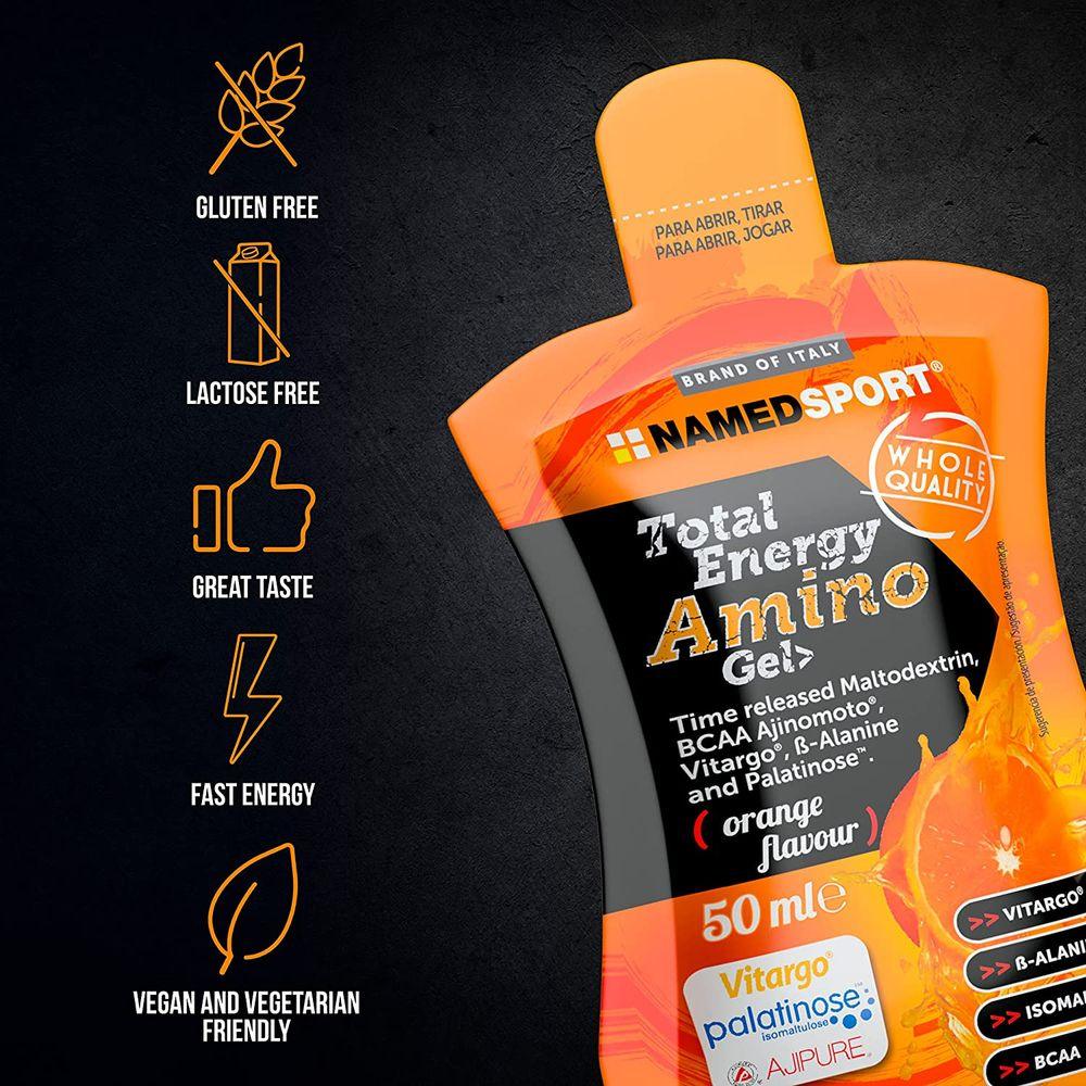NamedSport Total Energy Amino Gel - 50ml Fast-Acting Energy Boost for Athletes & Fitness Enthusiasts - Perfect for Workouts, Running & Endurance Training