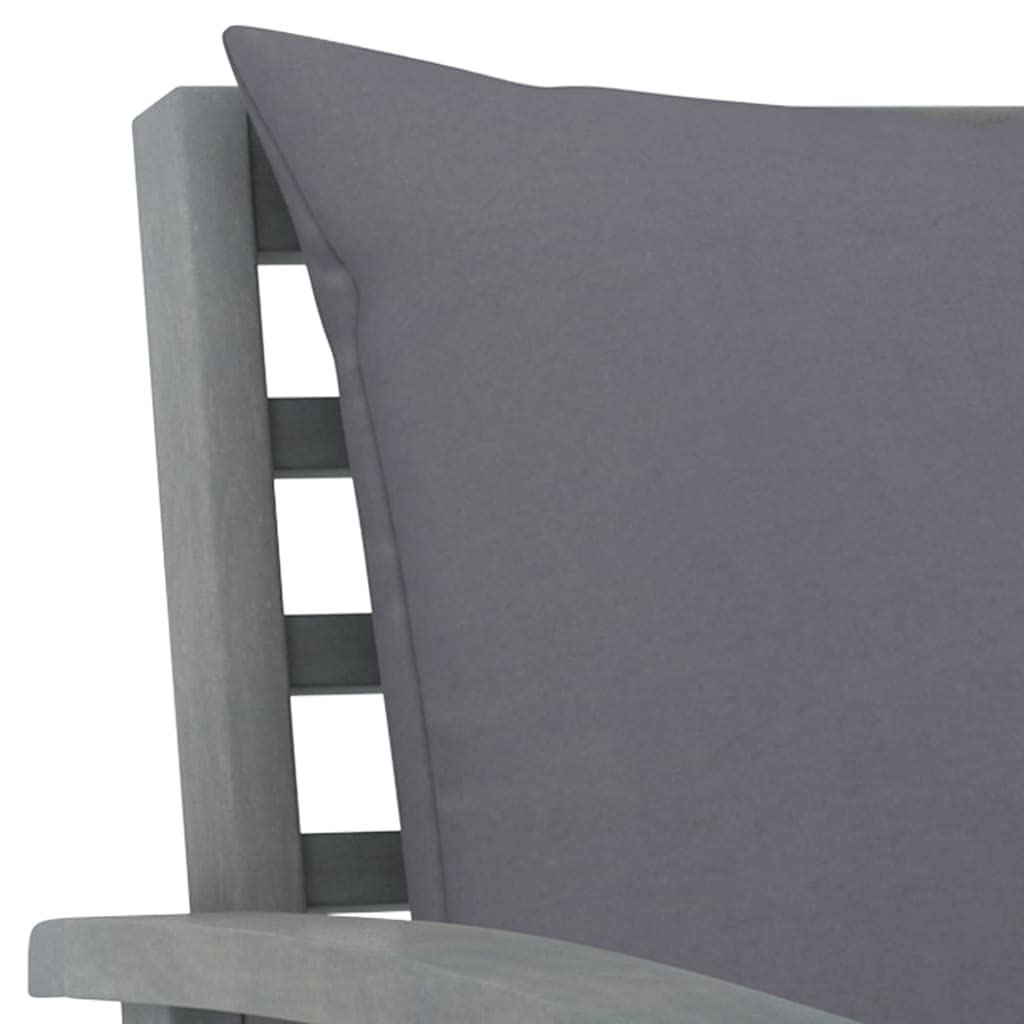 Acacia Wood Patio Storage Bench with Cushions - 47.2