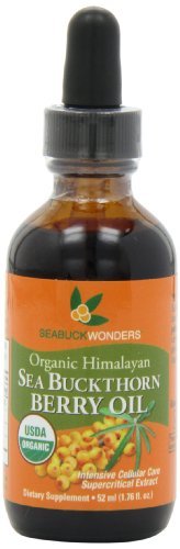 100% Certified Organic Sea Buckthorn Berry Oil - Cold Pressed, 1.76 Oz (Pack of 3) for Skin Care, Hair Growth & Anti-Aging - Natural Face Serum & Moisturizer