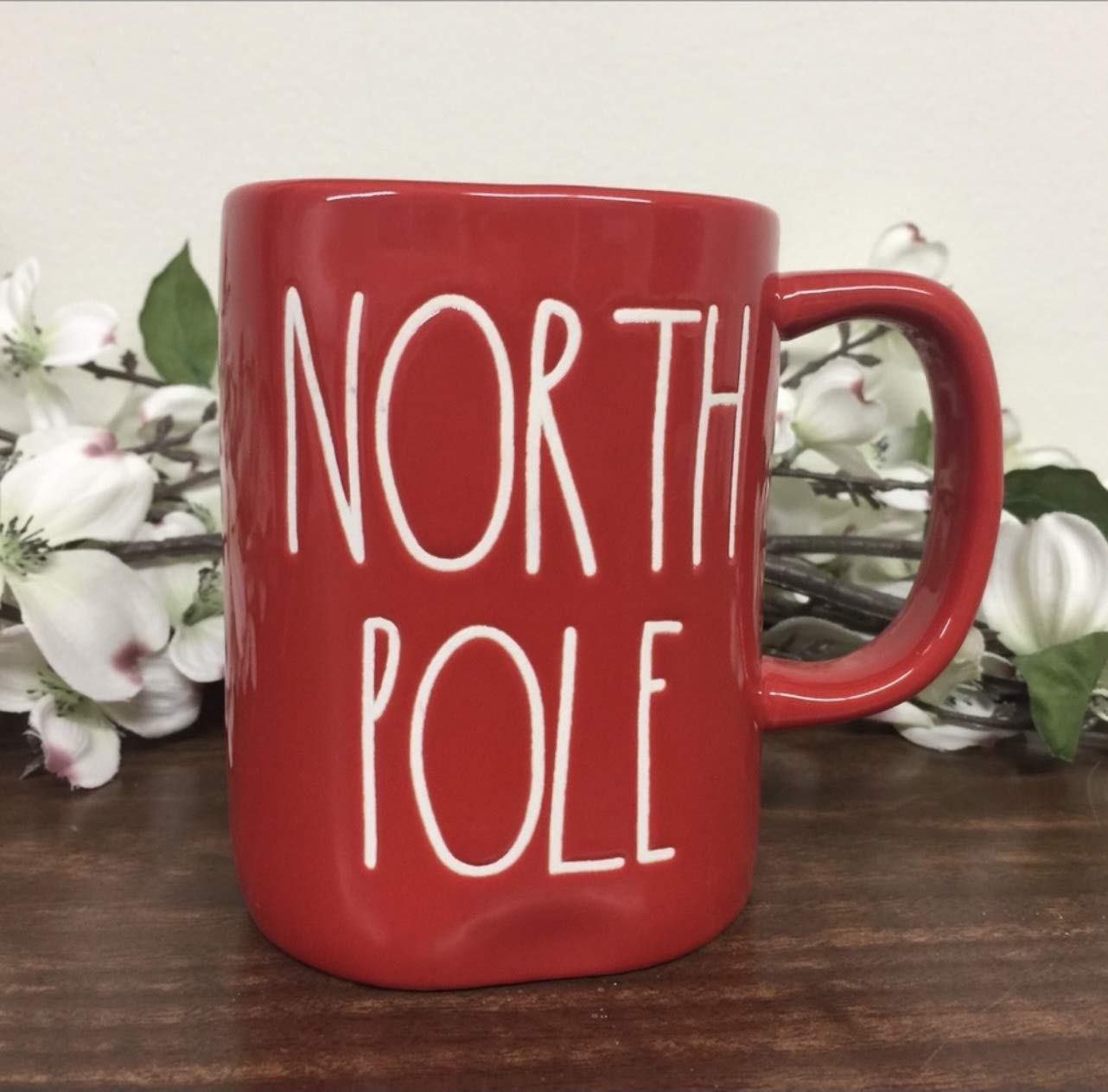 Rae Dunn by Magenta NORTH POLE Red Ceramic Large Coffee Tea Mug - Perfect for Holiday Gifts, Christmas Decor & Cozy Hot Drinks