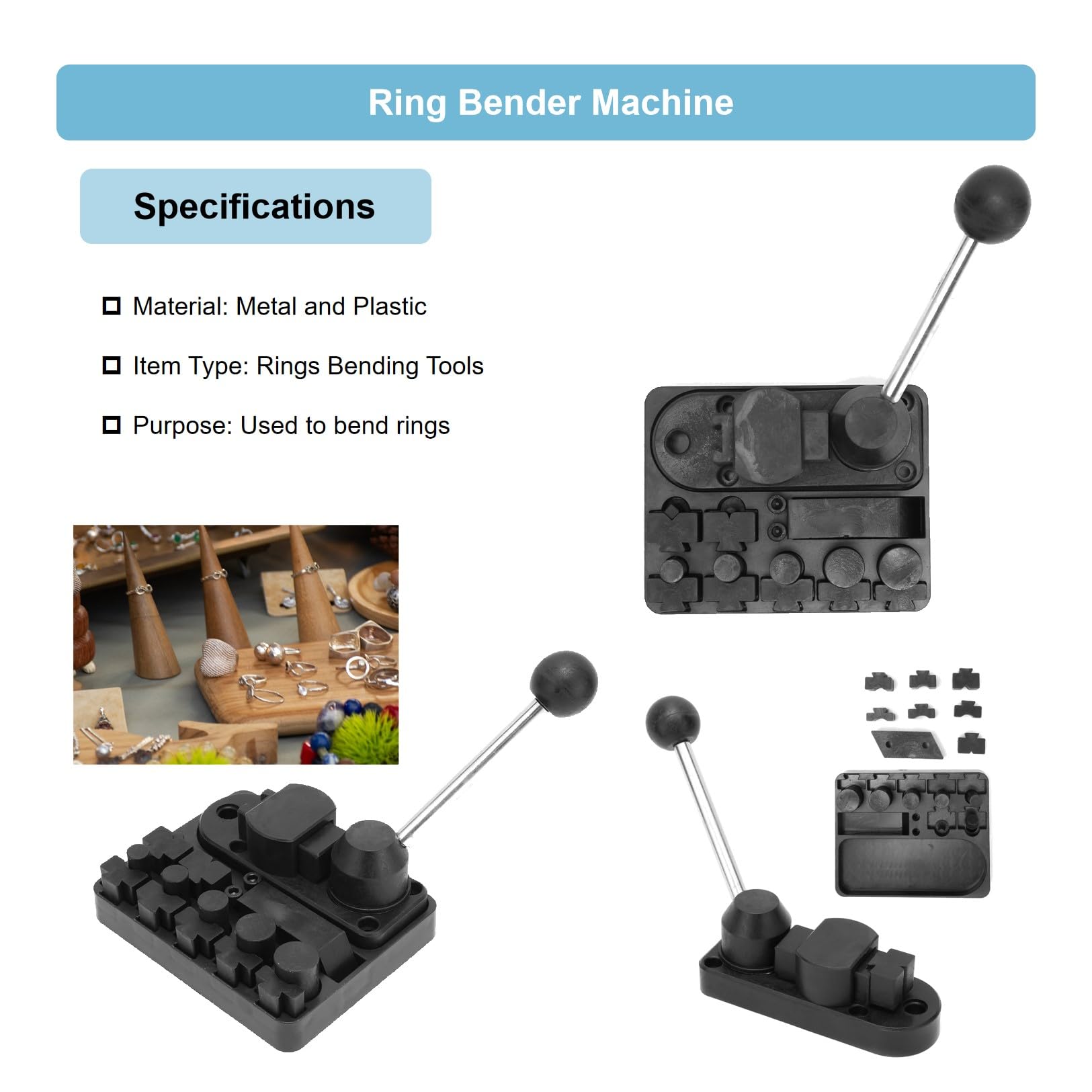 Professional Jewelry Bending Machine Set - Ring Bender Tool for Spoon Rings & Wire Jewelry Making | Multifunctional Metal Forming Tool for Jewelry Makers & Designers | Perfect for DIY Crafting, Jewelry Workshops & Home Studios