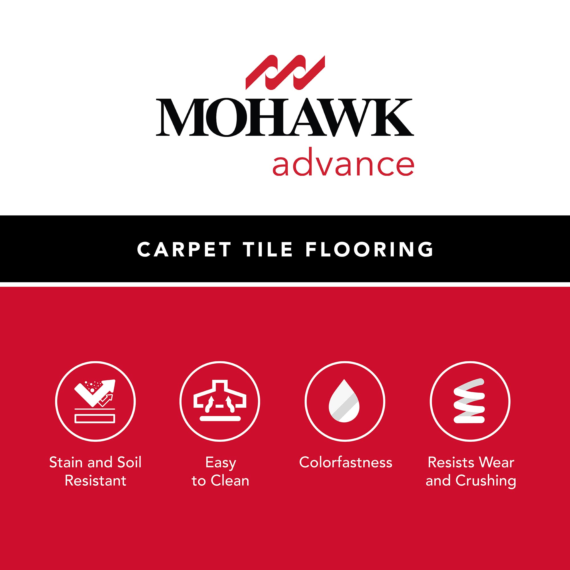 Mohawk Advance 24x24 Inch Berber Loop Pile Carpet Tiles - 0.11