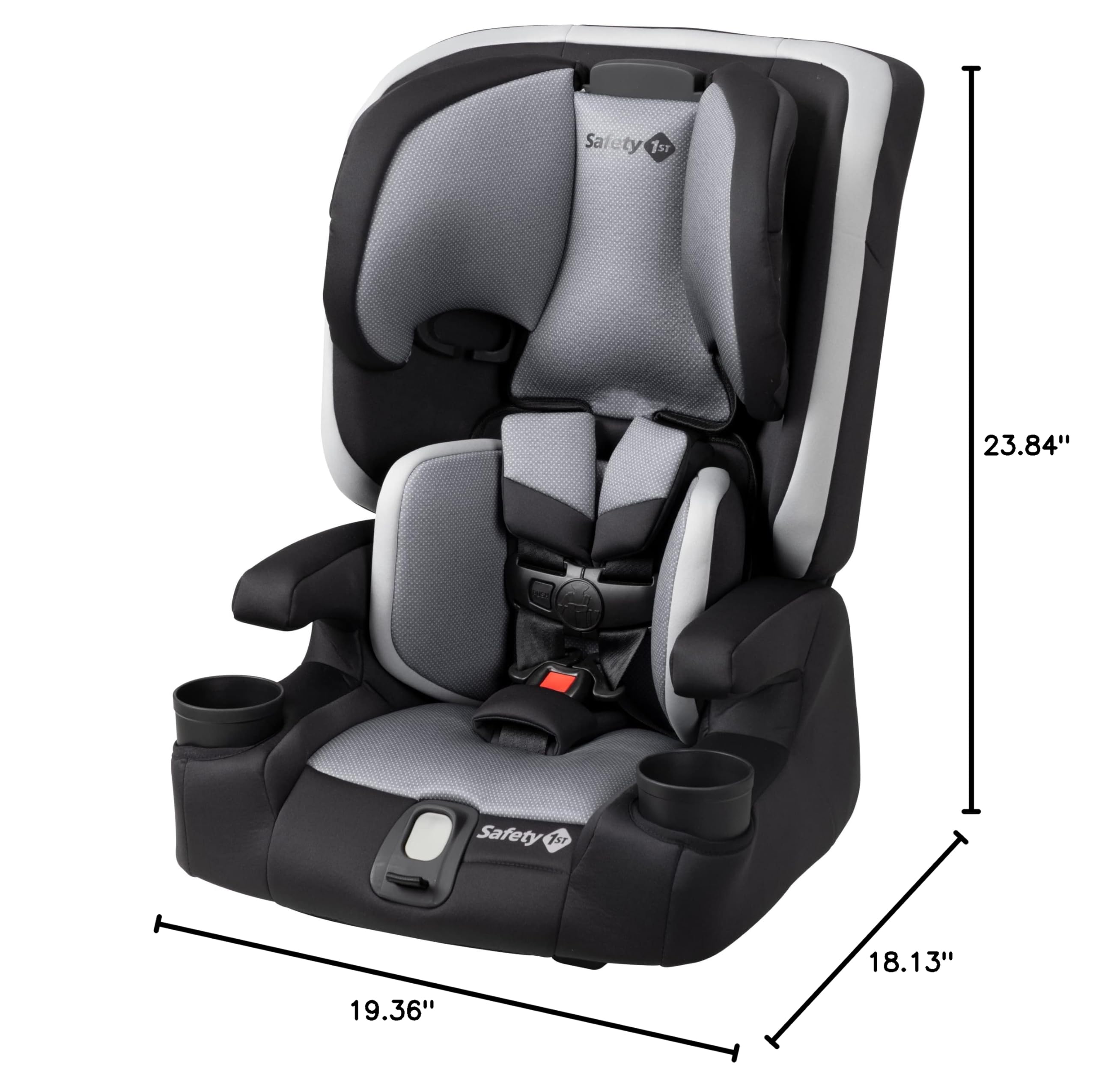 Safety 1st Boost-and-Go All-in-1 Harness Booster Car Seat - 3-in-1 Convertible for Toddlers & Kids (Forward-Facing, Belt-Positioning & Backless Booster) - High Street Design - Perfect for Family Travel & School Carpooling