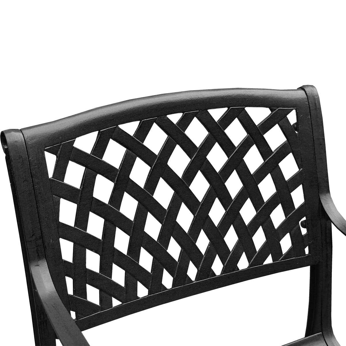 Oakland Living Modern Ornate Outdoor Mesh Aluminum 48-inch Black Round Patio Dining Set with 4 Chairs - Perfect for Backyard BBQs, Garden Parties & Outdoor Entertaining