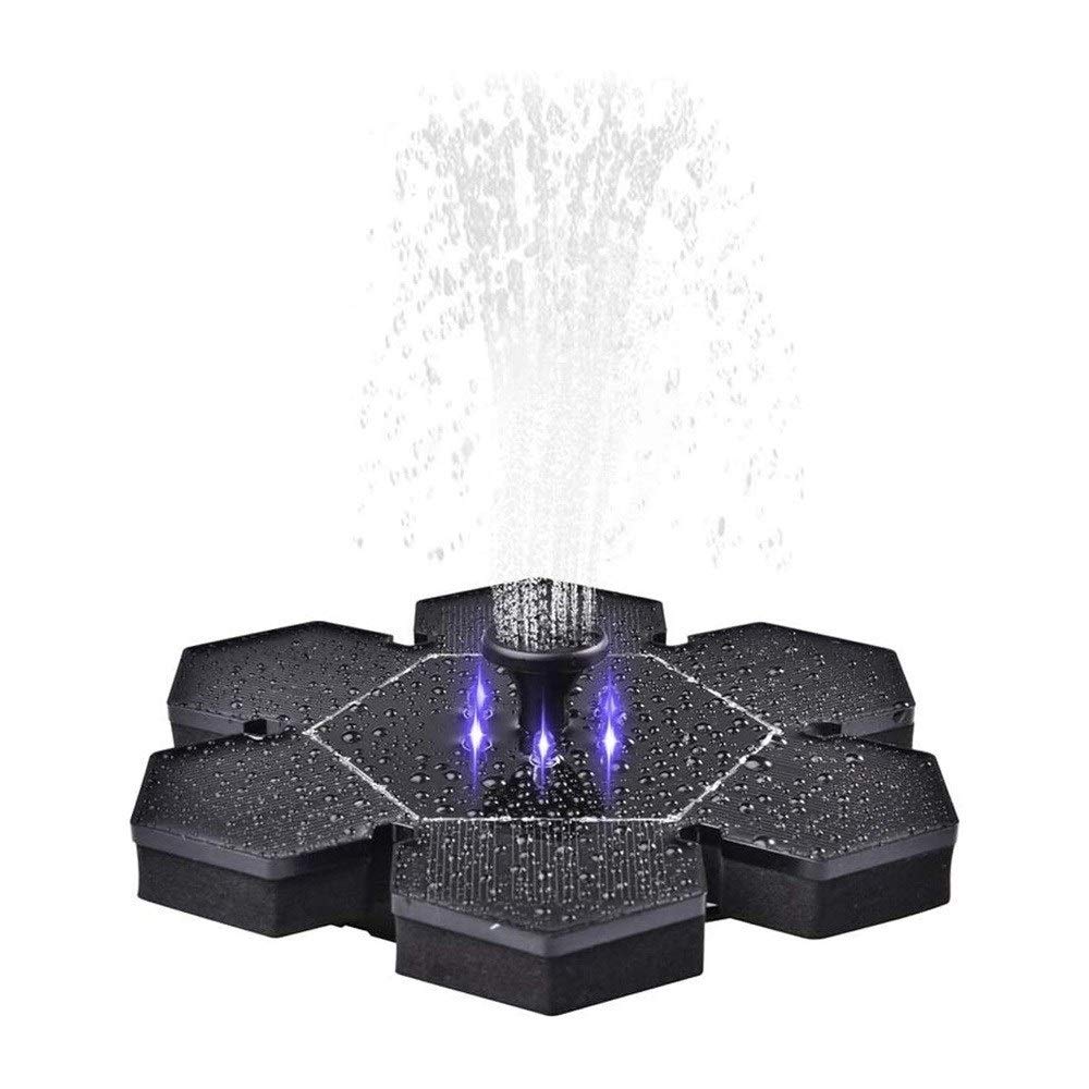 2.4W Solar Fountain Pump with LED Lights & Water Level Monitoring - Solar Powered Bird Bath Fountain for Garden, Patio, and Outdoor Decor